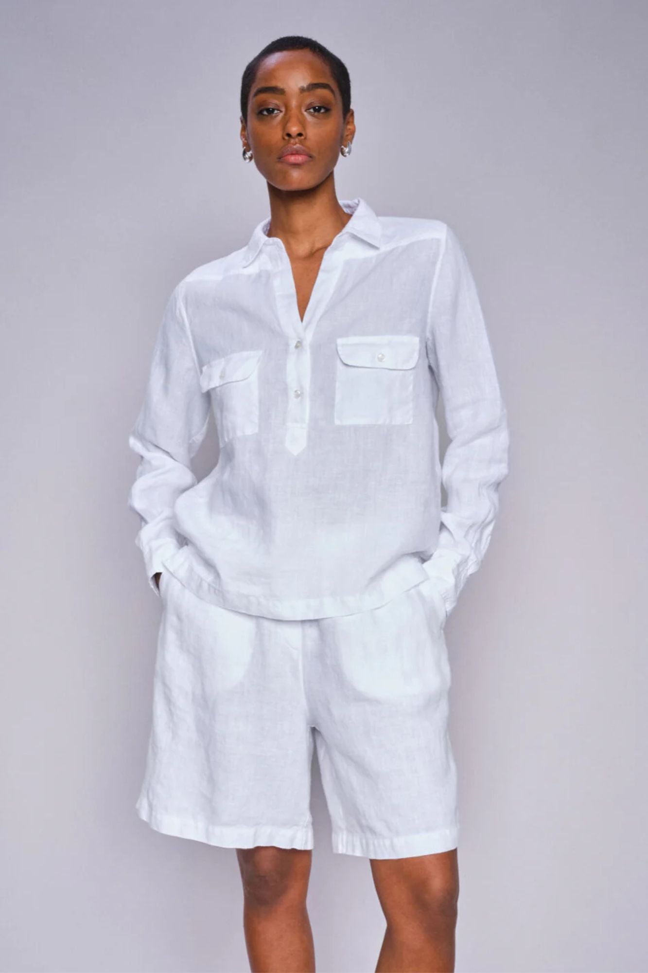 Enna Linen Pocket Blouse