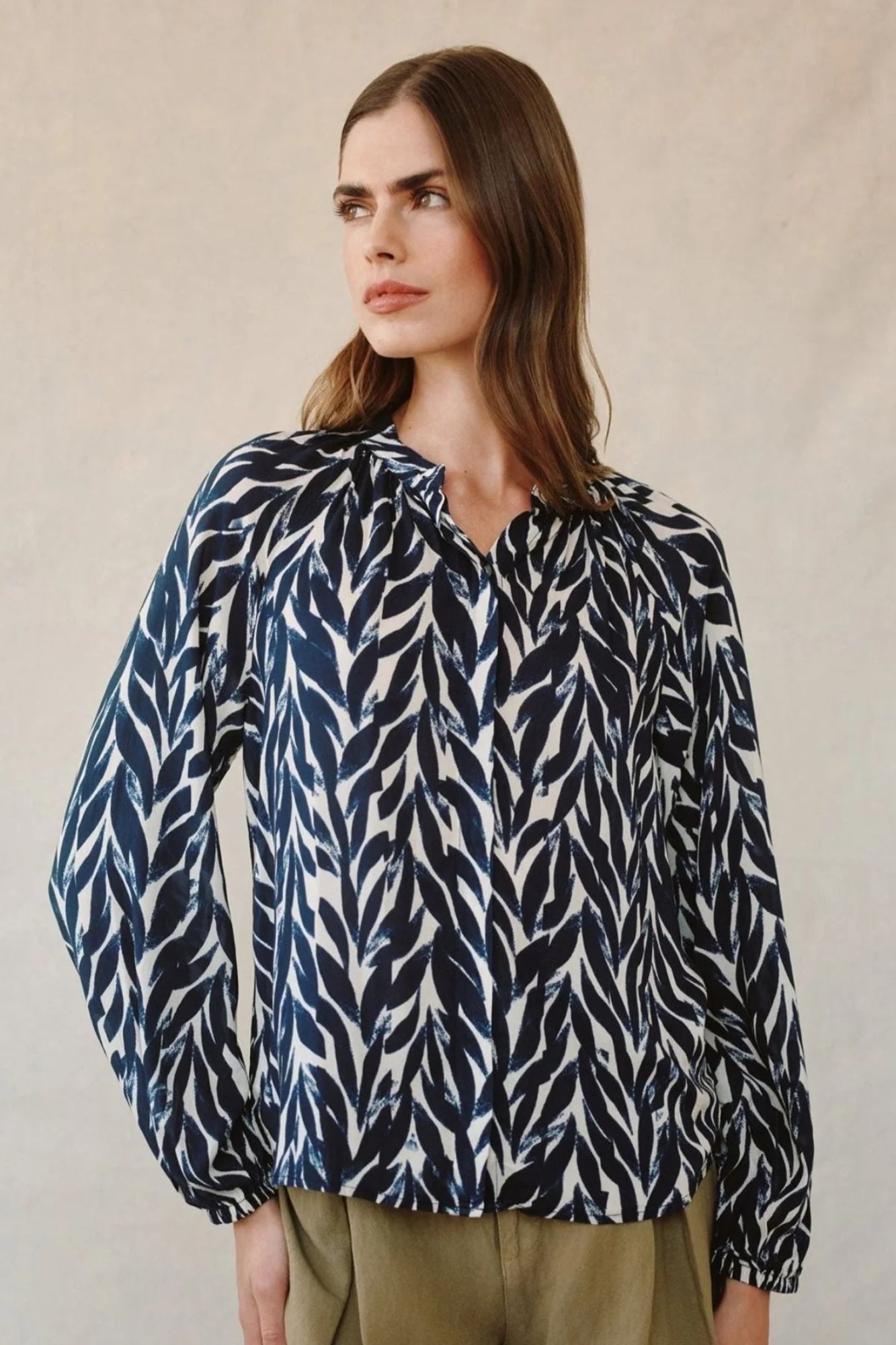 Long Sleeved Shirred Raglan Shirt