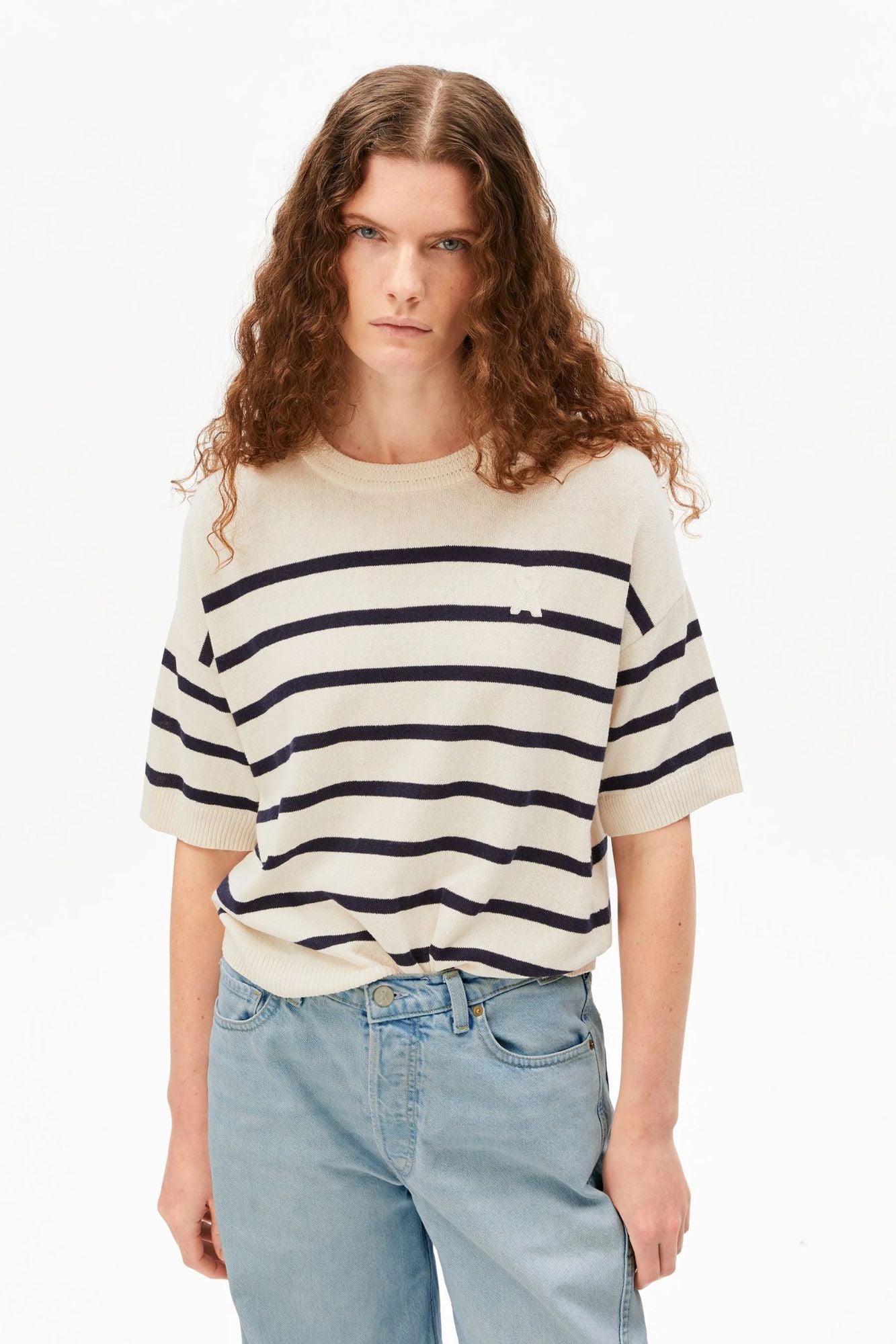 Stripe Linen Blend Sweater