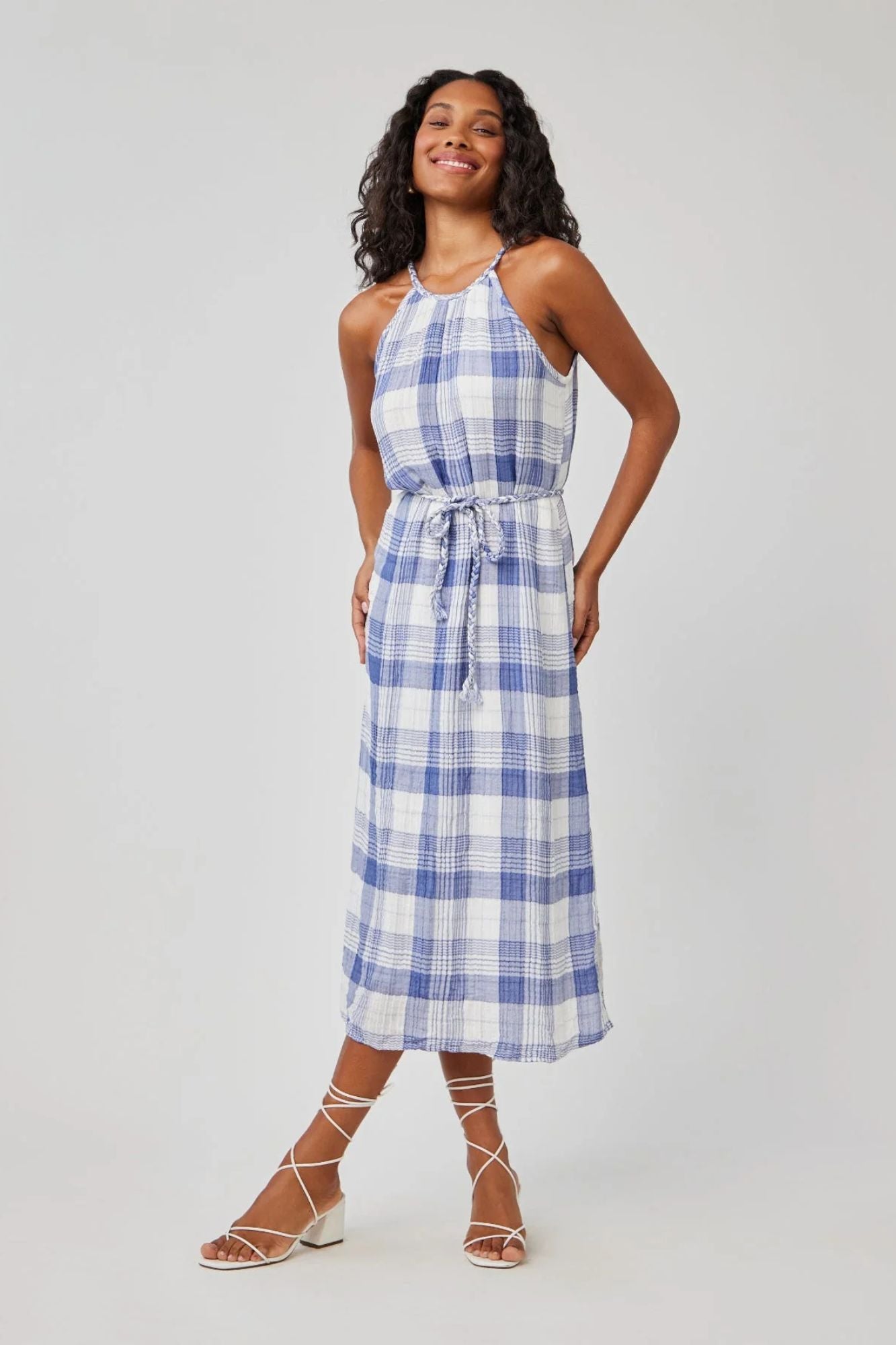 Braided Halter Midi Dress