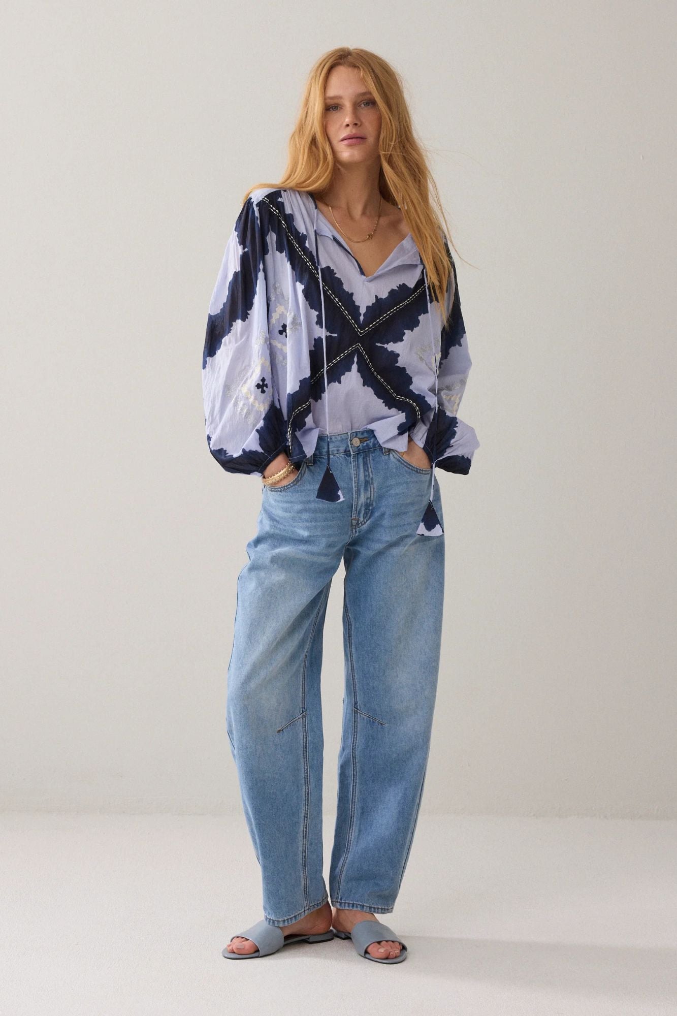 Tie-Dye Top in Cotton Voile