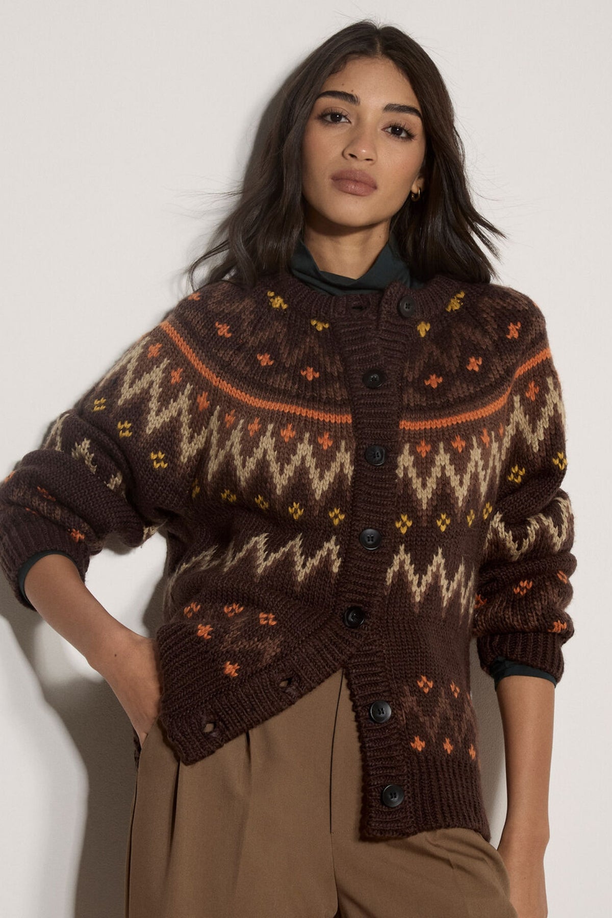 Fairisle Crew Cardigan