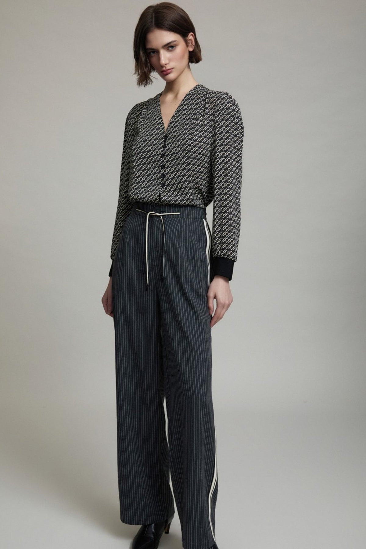Ribbon Pinstripe Pants