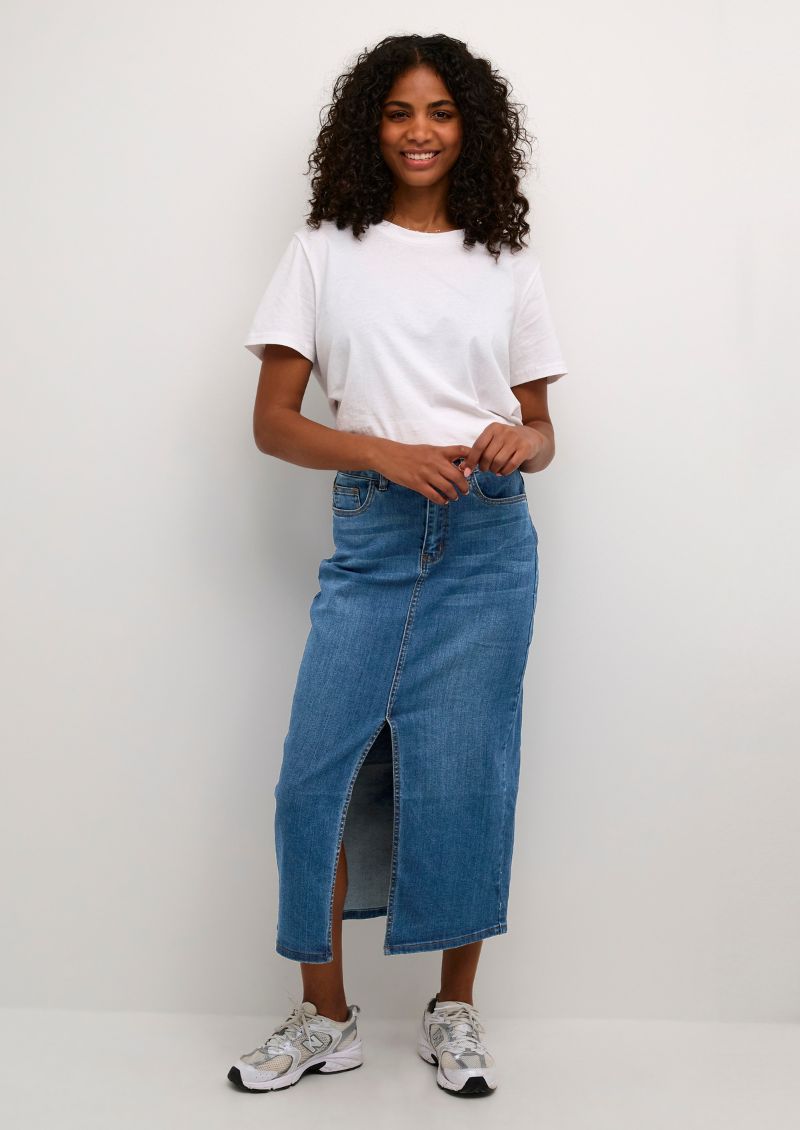 wonnyribbon blue denim skirt デニムスカート Sinem HW Denim Skirt