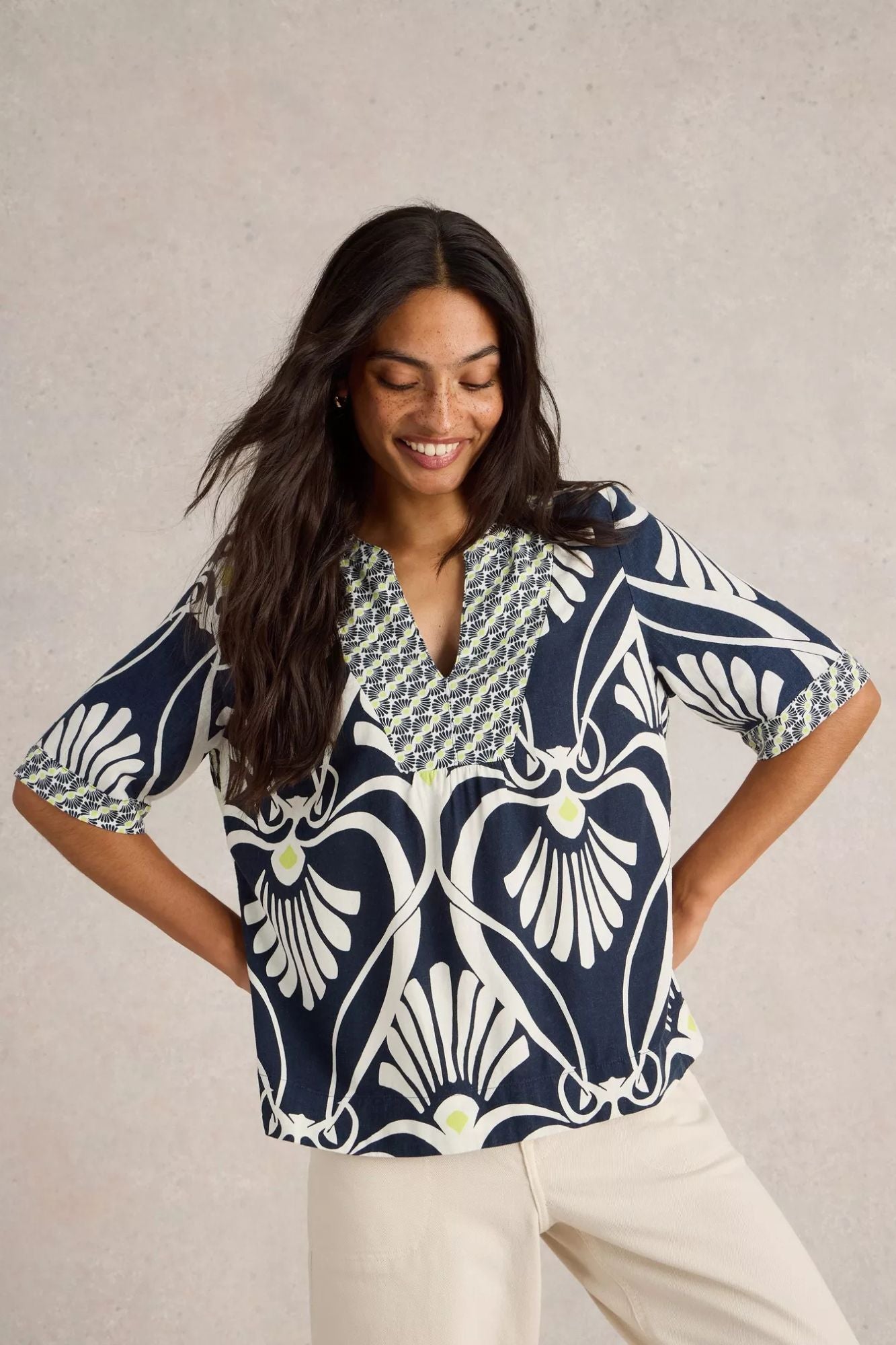 Ash Linen Top