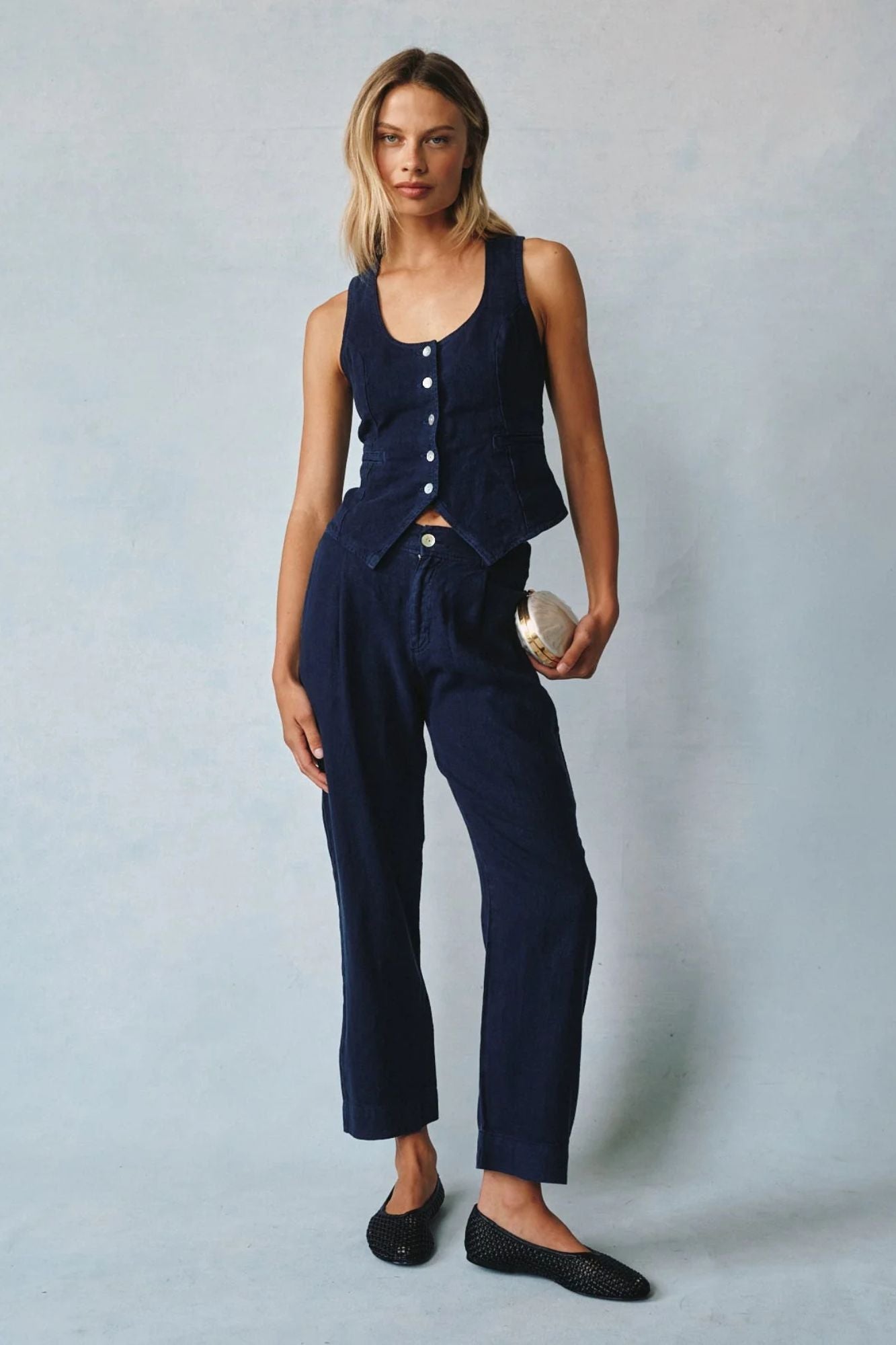 Pleated Wide Leg Pant