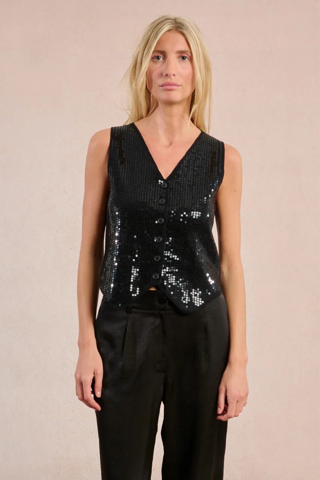 Noir Sequined Vest