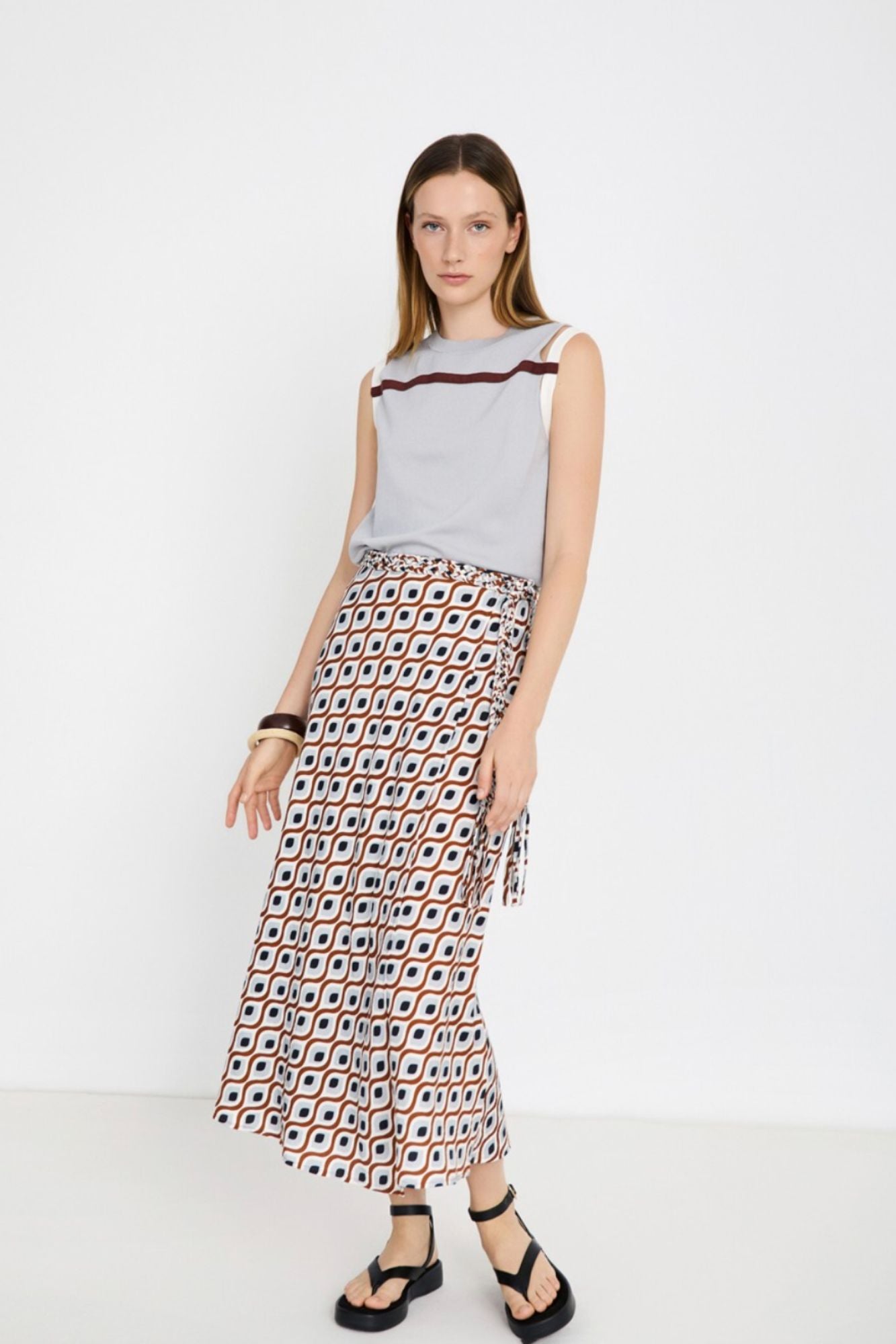 Retro Print Skirt