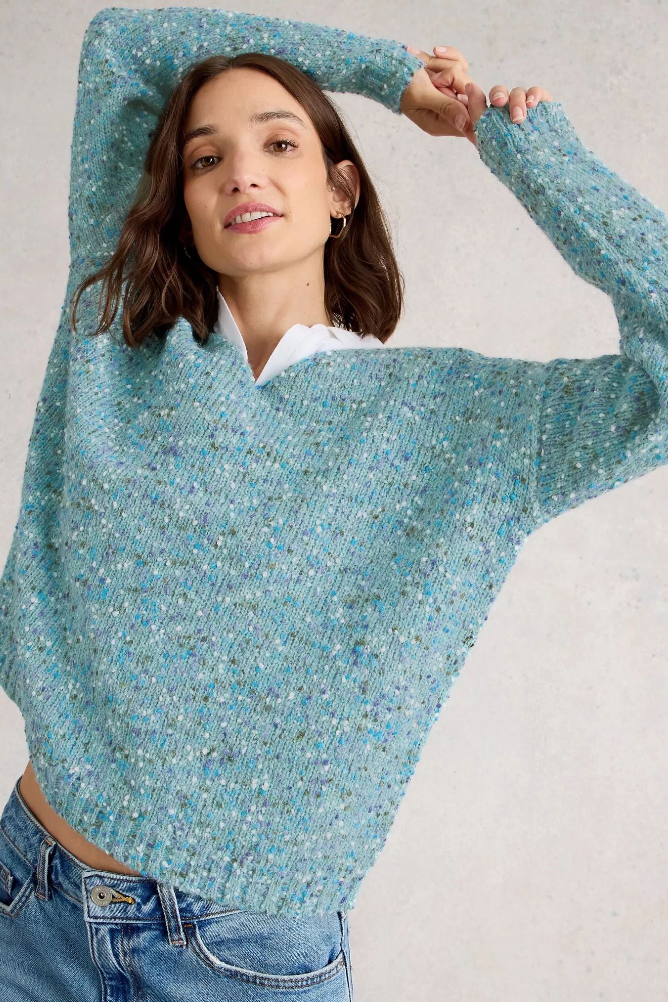 Textured V Neck Sweater