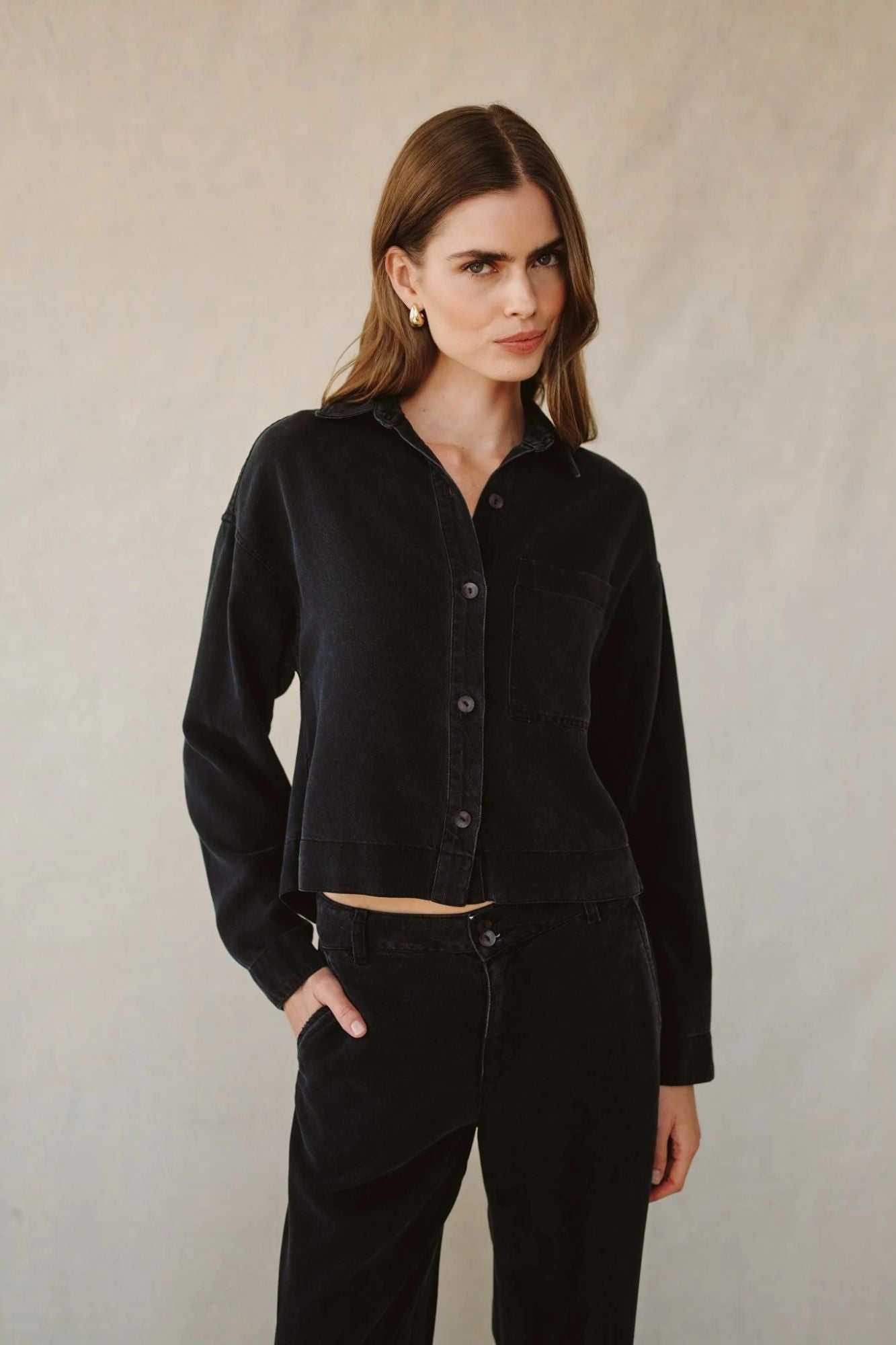 Crop Pocket Button Down