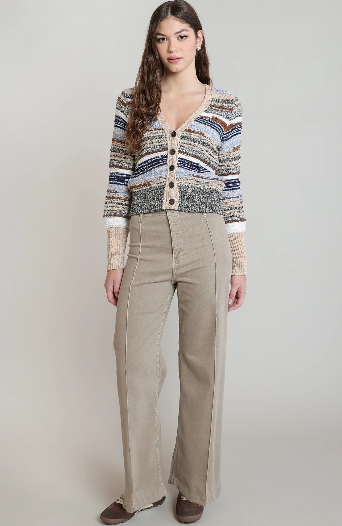 Melange Striped Cardigan