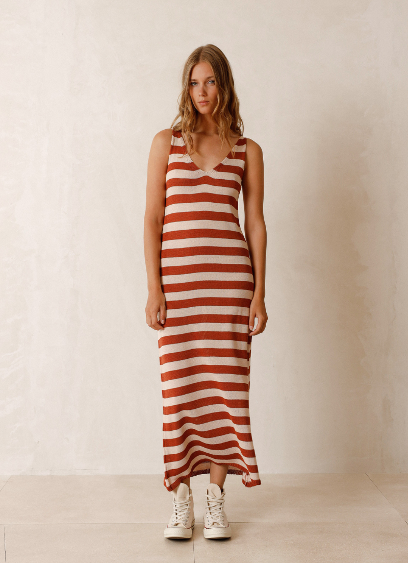 Virginie Striped Knitted Dress