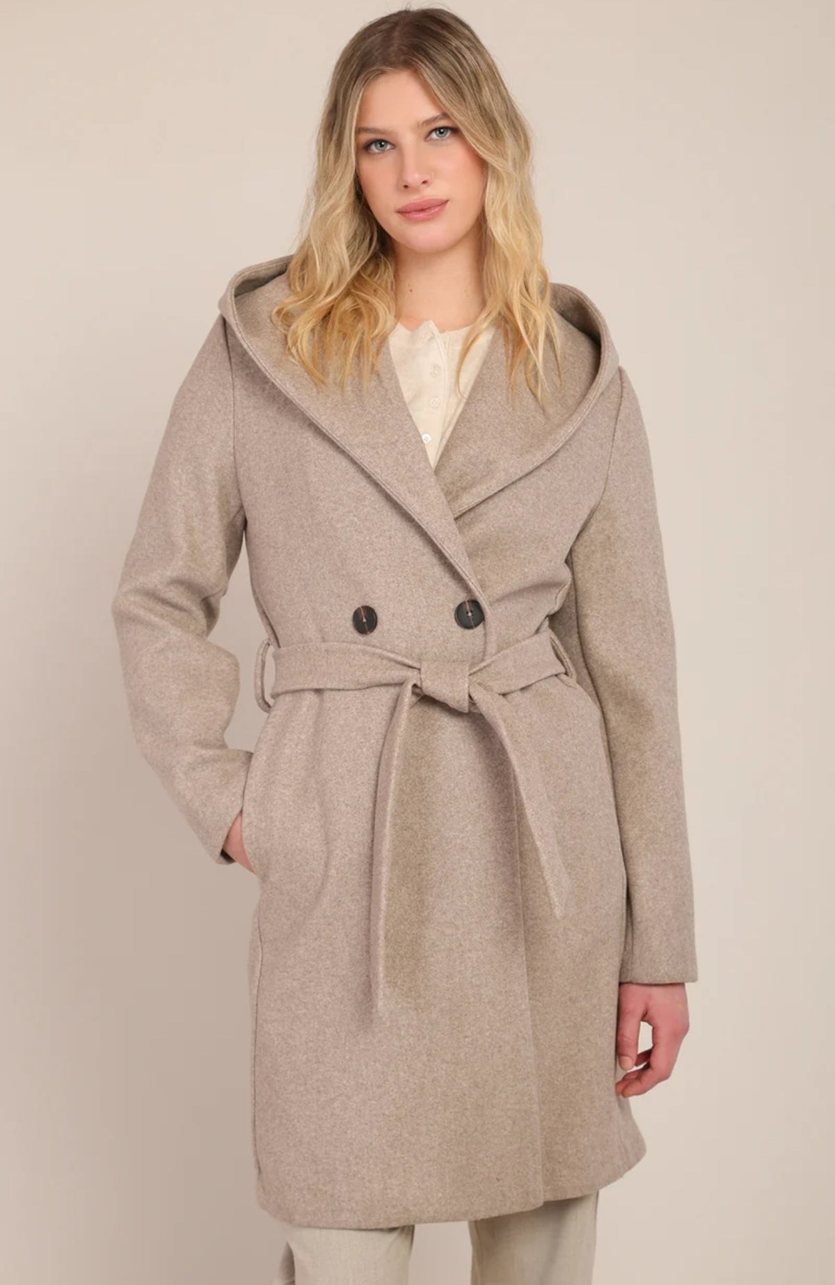 Belted Hooded Coat