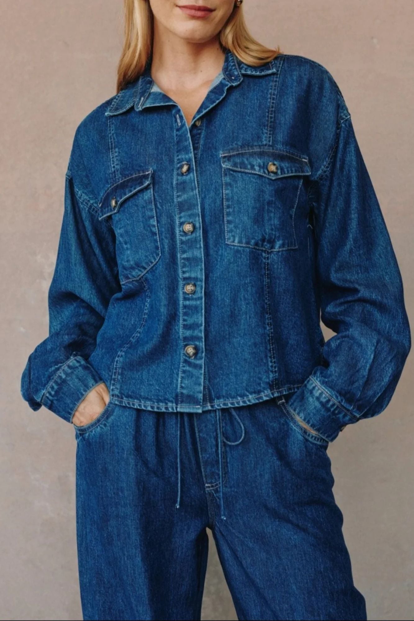 Seamed Flap Pocket Shacket