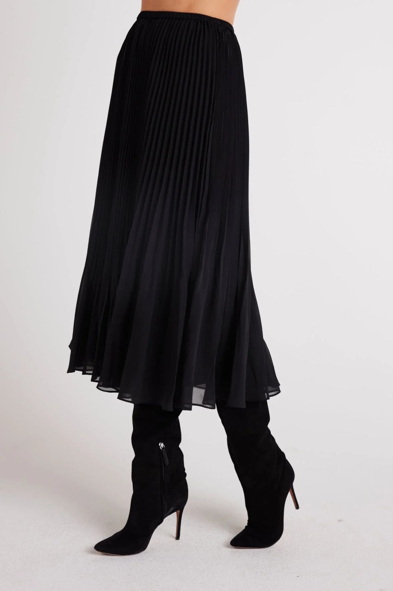 Sunburst Pleat Midi Skirt