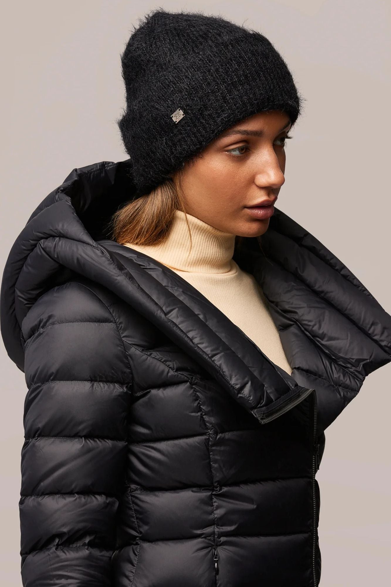 Jaya Fuzzy Rib-Knit Hat
