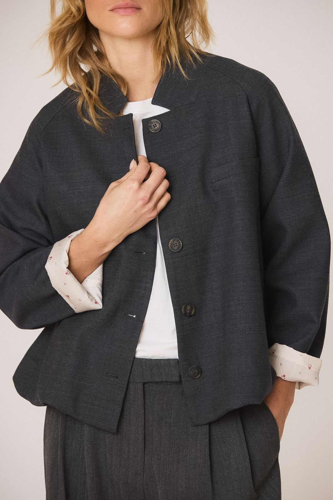 Jacket with Elastic Hem