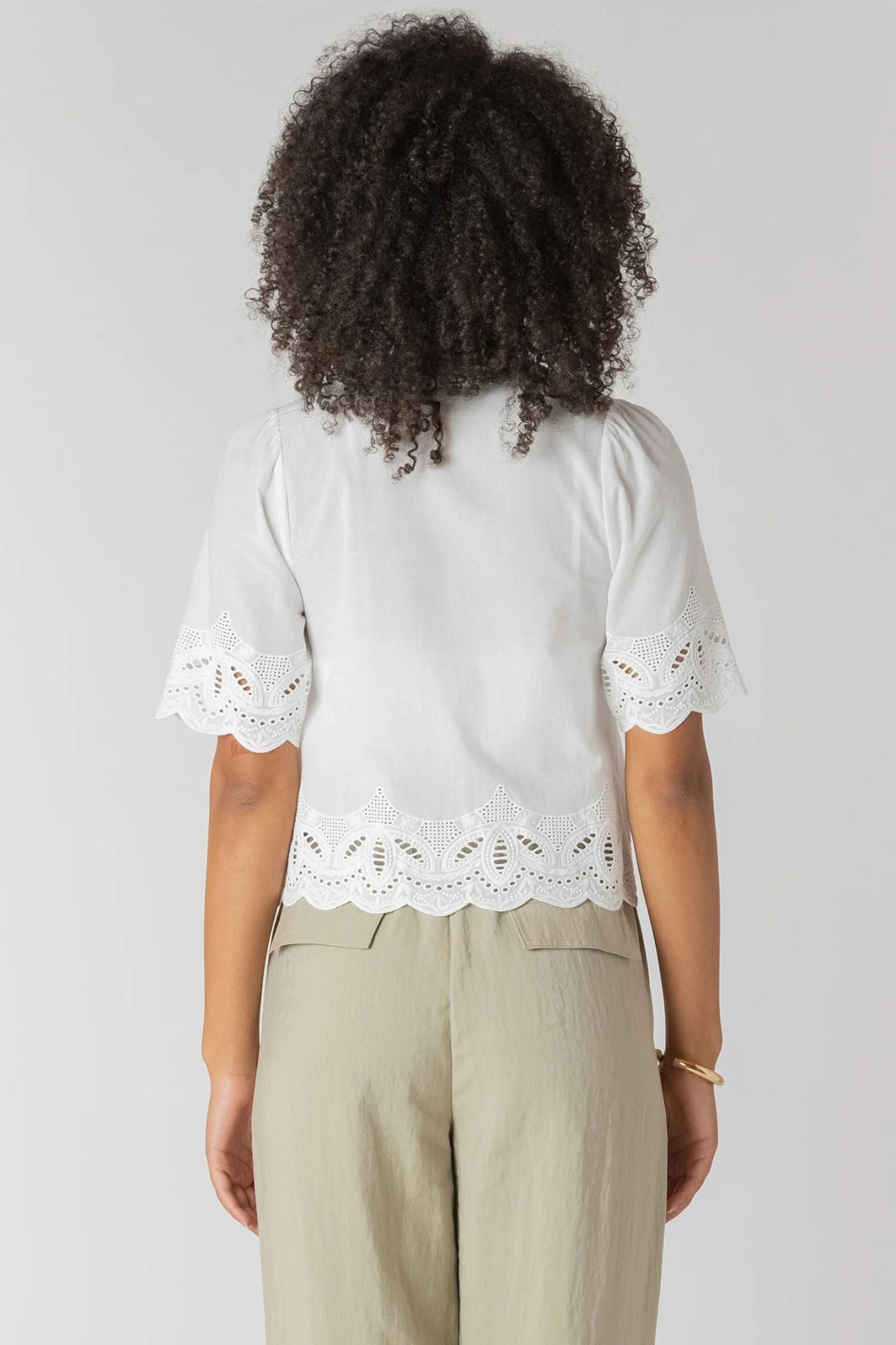 Eyelet Trim Blouse