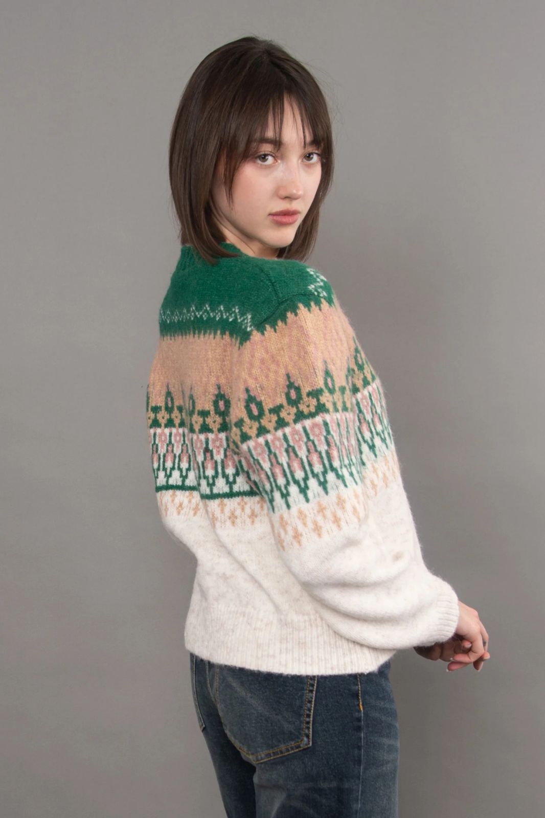 V-Neck Jacquard Cardigan