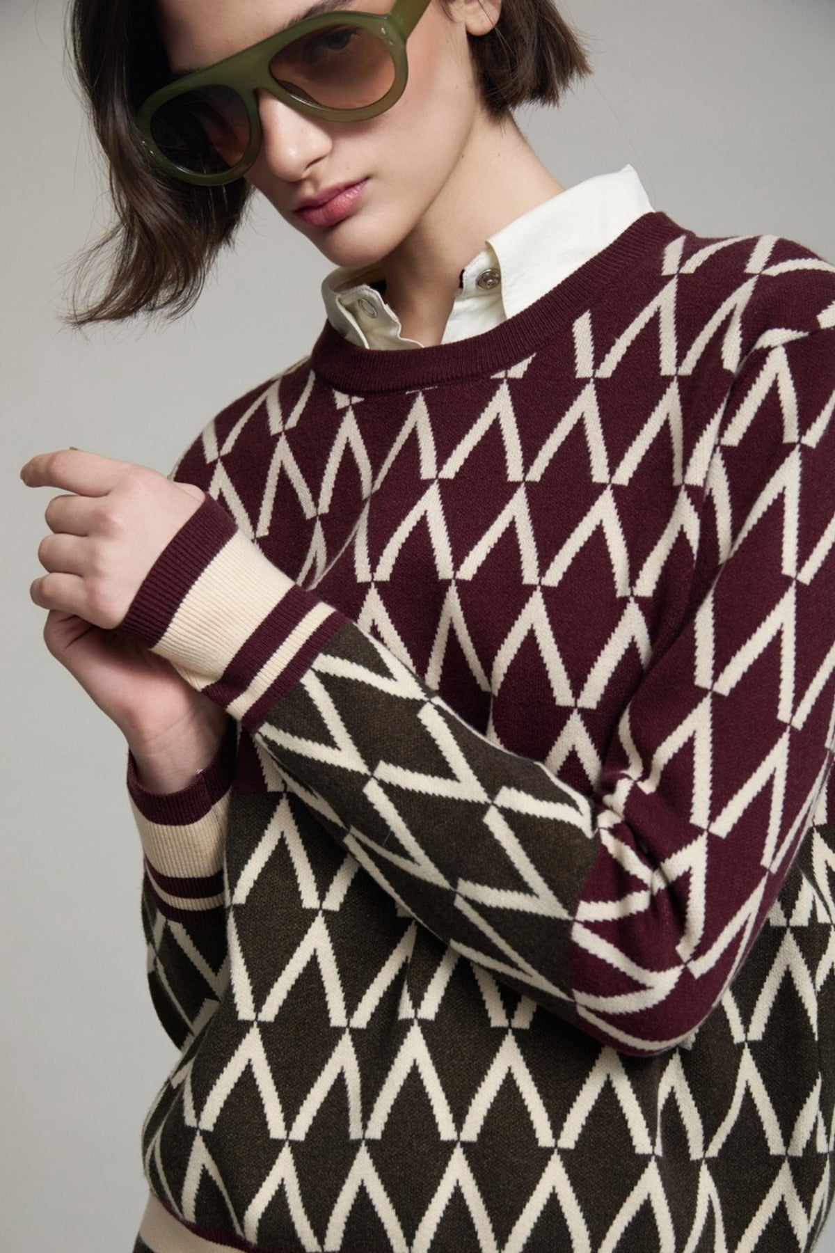 Jacquard Geometric Sweater