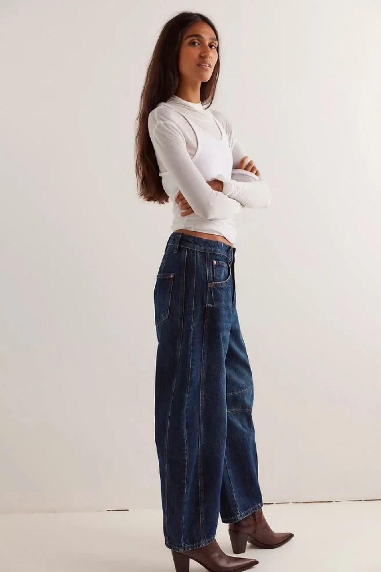 Good Luck Mid Rise Barrel Jean