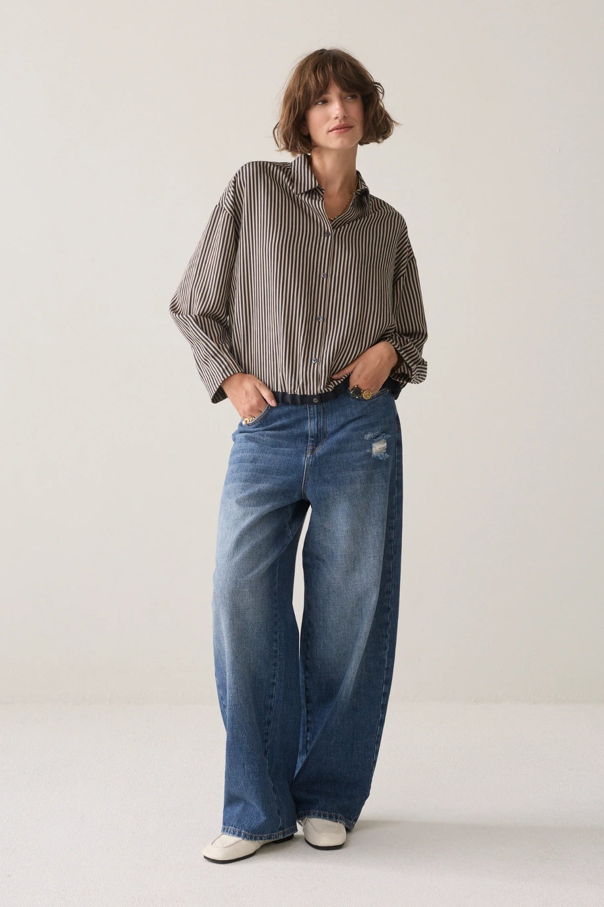 Boxy Two-Tone Blouse