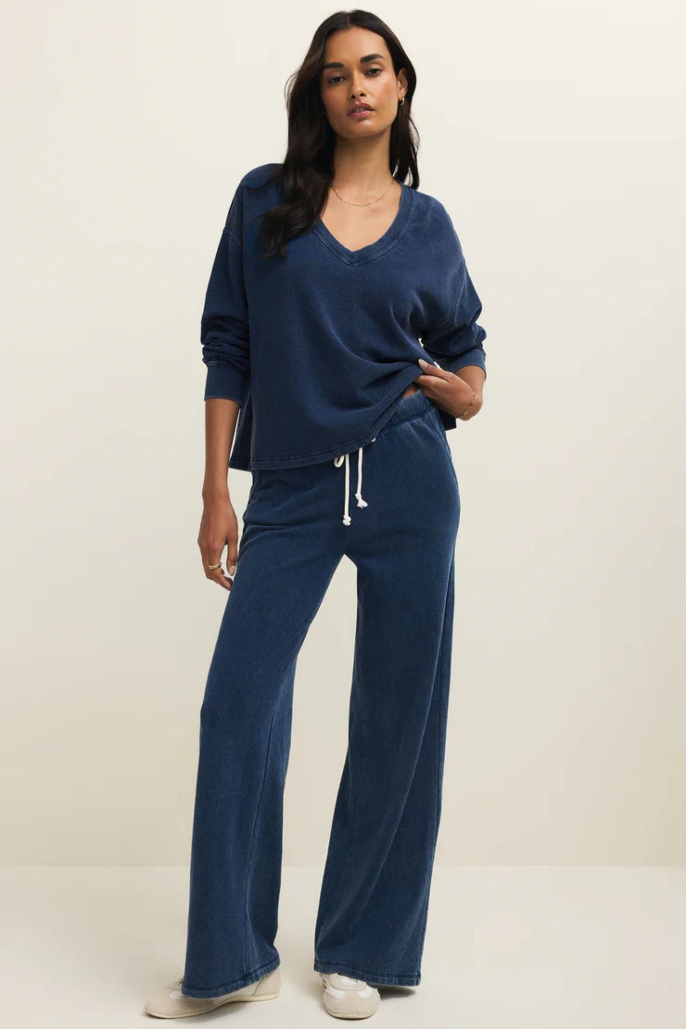 Delphine Knit Denim Sweatshirt