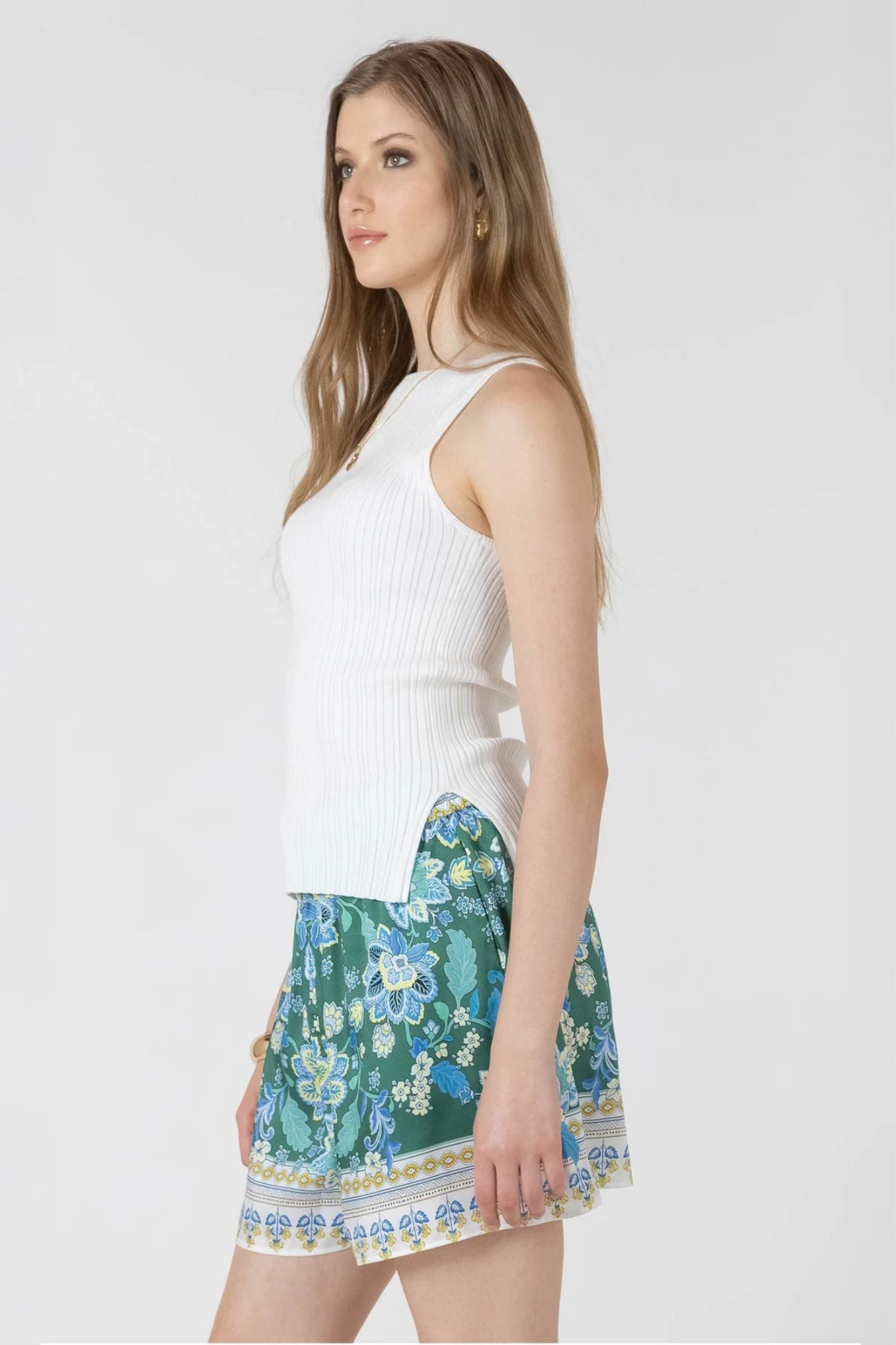 Boatneck Ribbed Sweater Tank