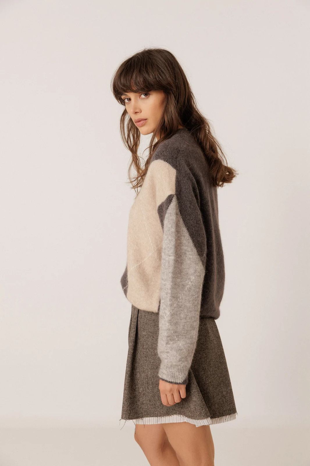 Alpaca Maxi-Diamond Intarsia Sweater