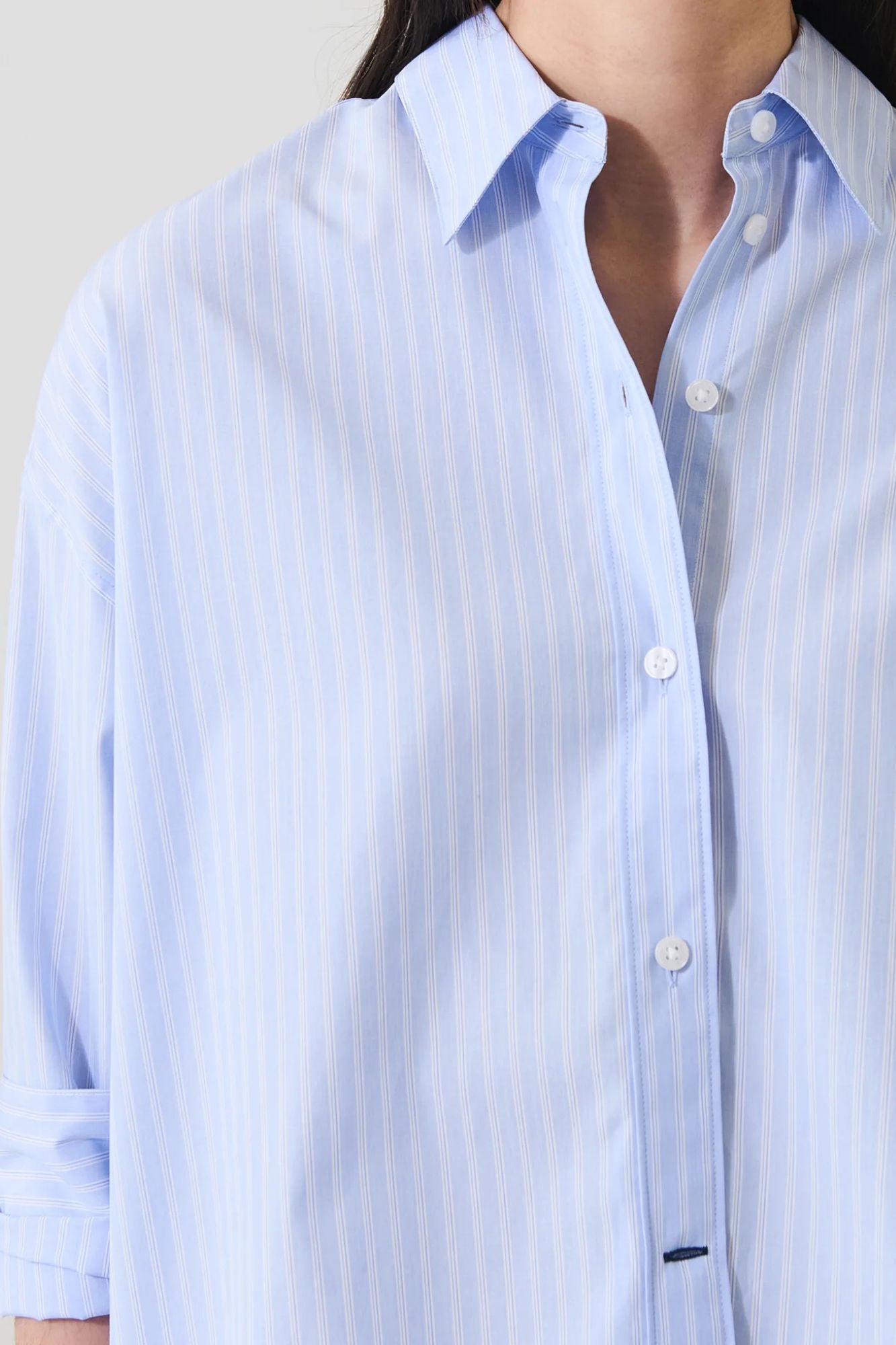 Cotton Stripe Boxy Shirt