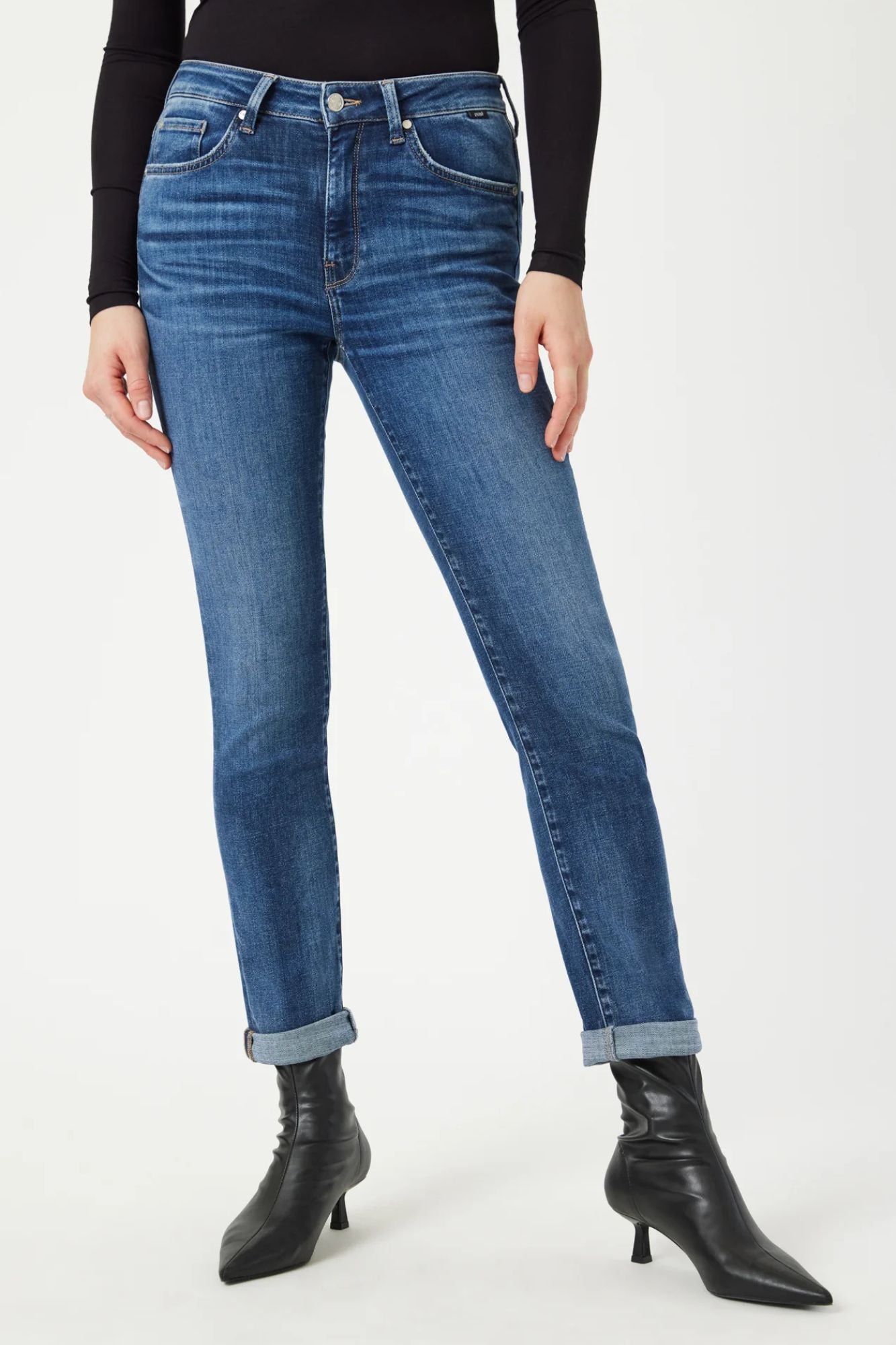 Kathleen Slim Boyfriend | Shaded Feather Blue