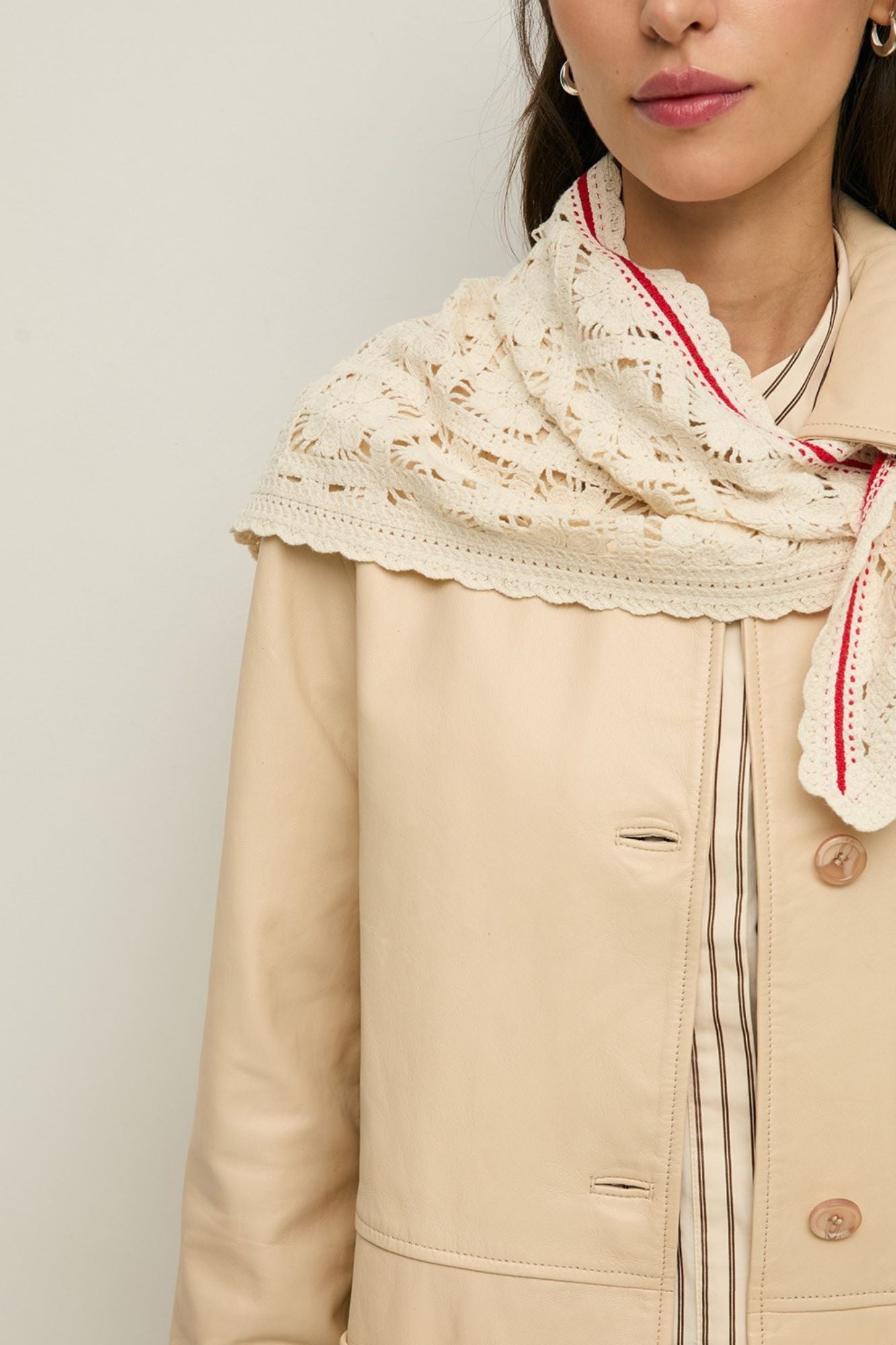 Crochet Shawl with Contrasting Trim