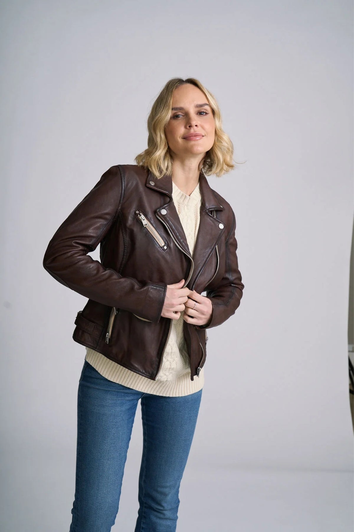 Sofia Leather Moto Jacket