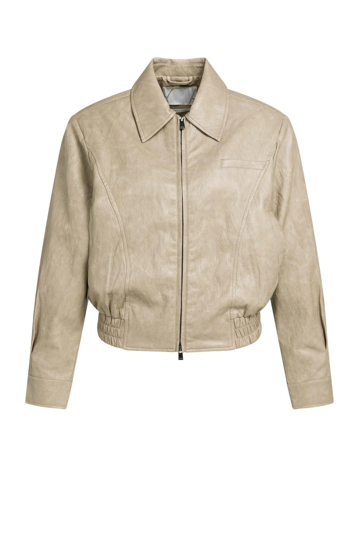 Faux Leather Cropped Jacket