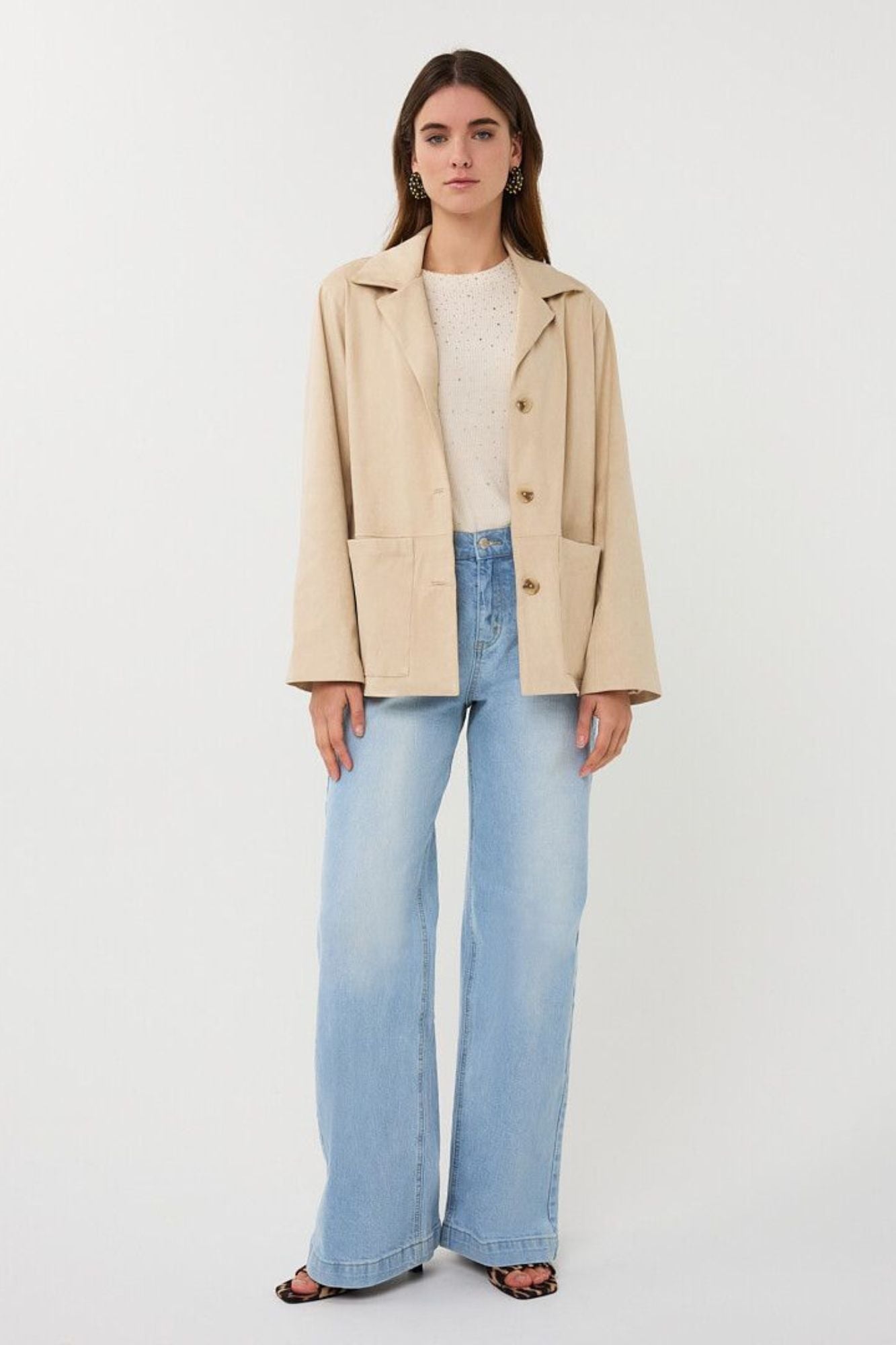 Sand Suedine Blazer