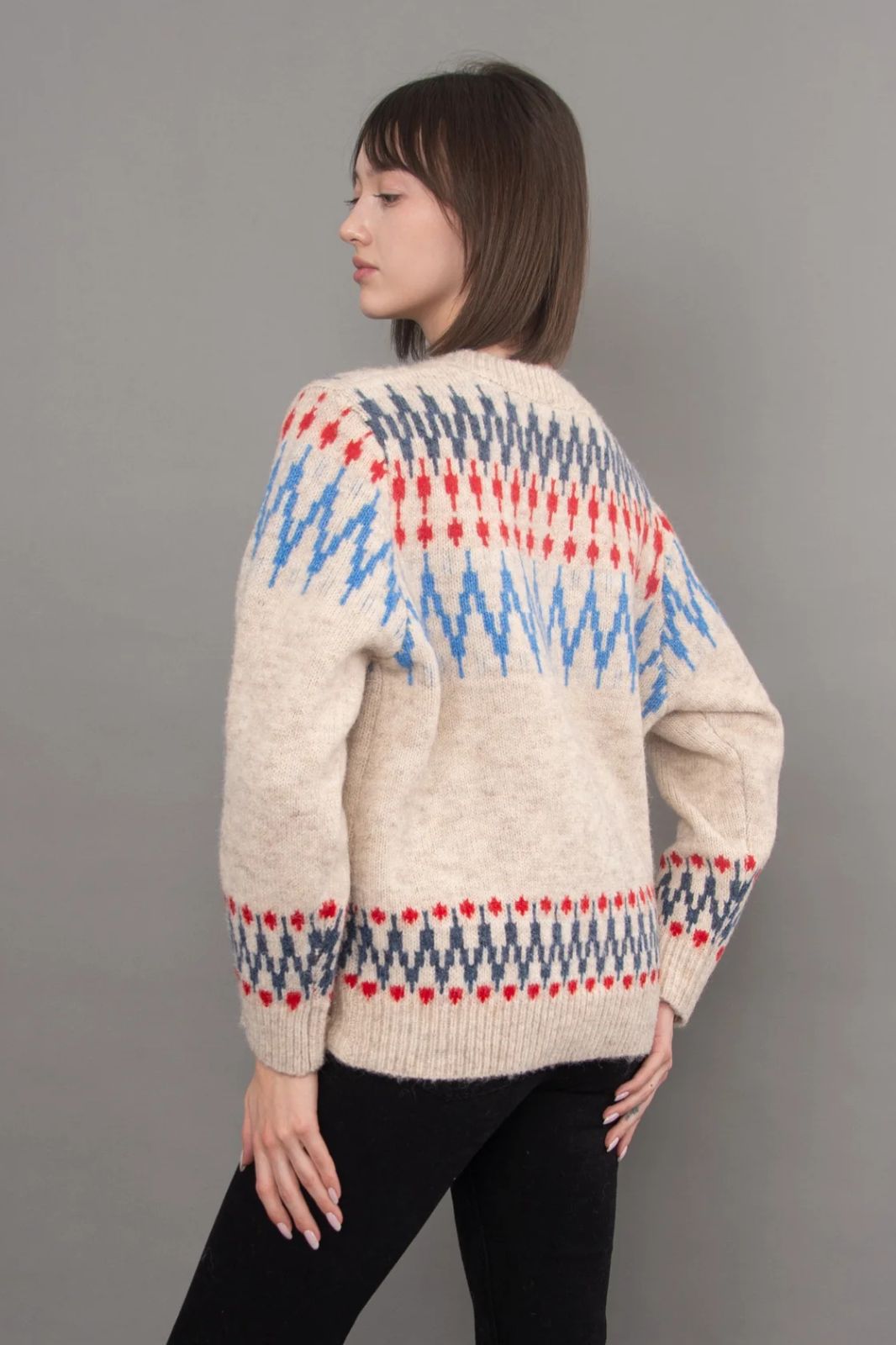 Risa Long Sleeve Jaquard Cardigan