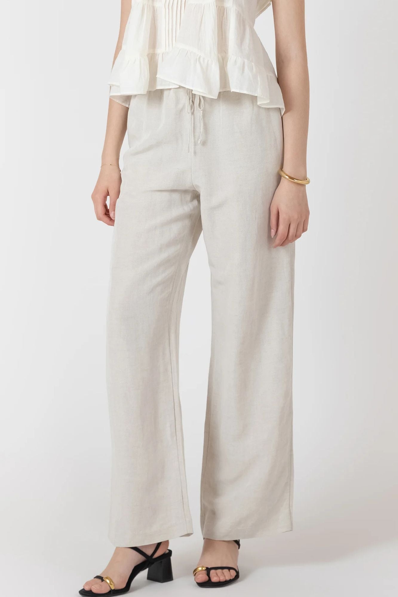 Elastic Waist Linen Pants