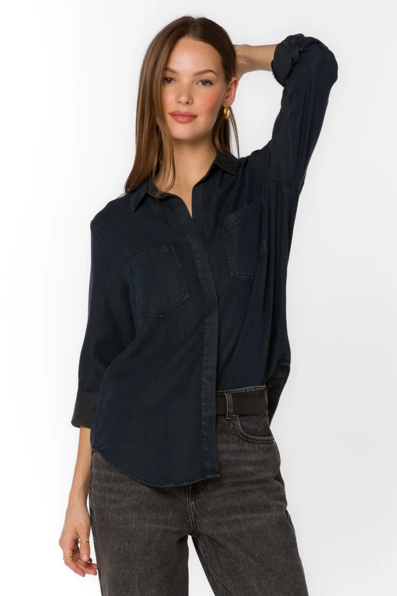 Riley Roll Tab Sleeve Blouse