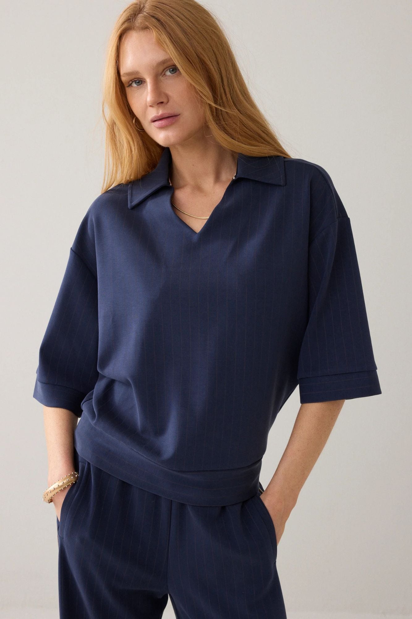 Pinstripe Polo Shirt