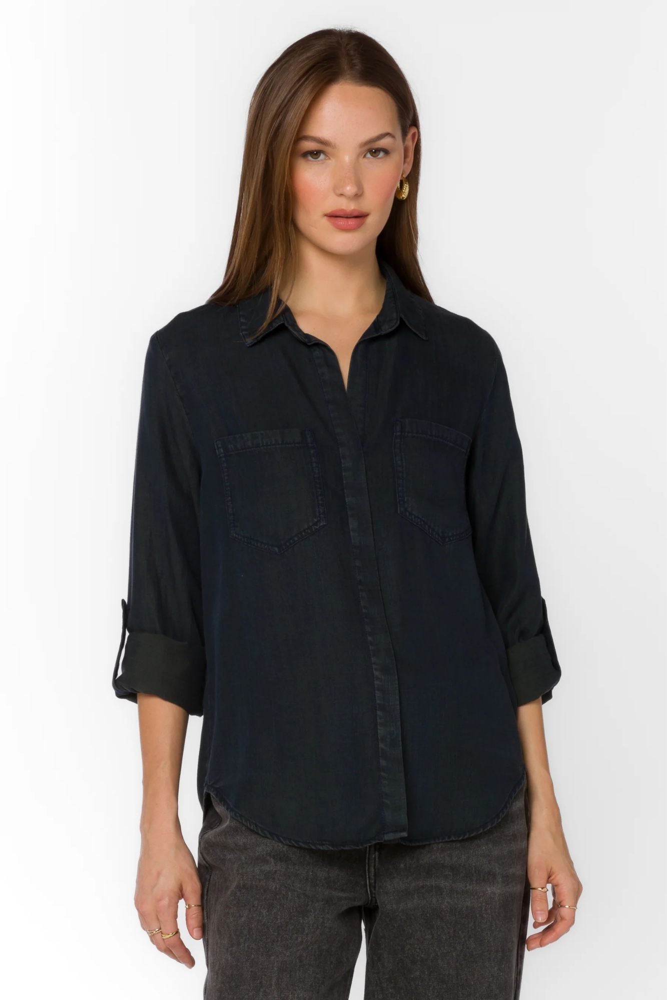 Riley Roll Tab Sleeve Blouse