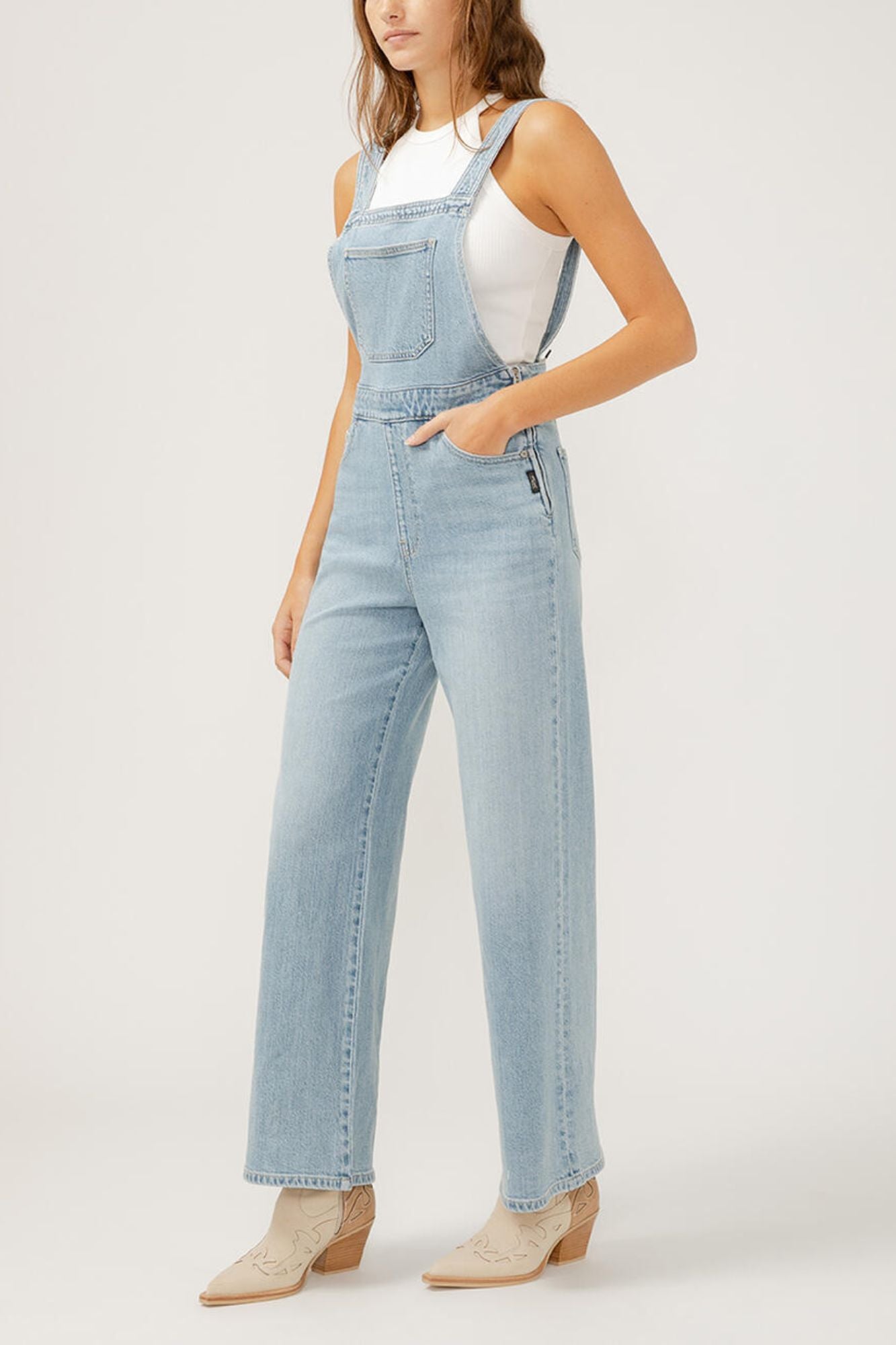 Wide Leg Overall Jeans