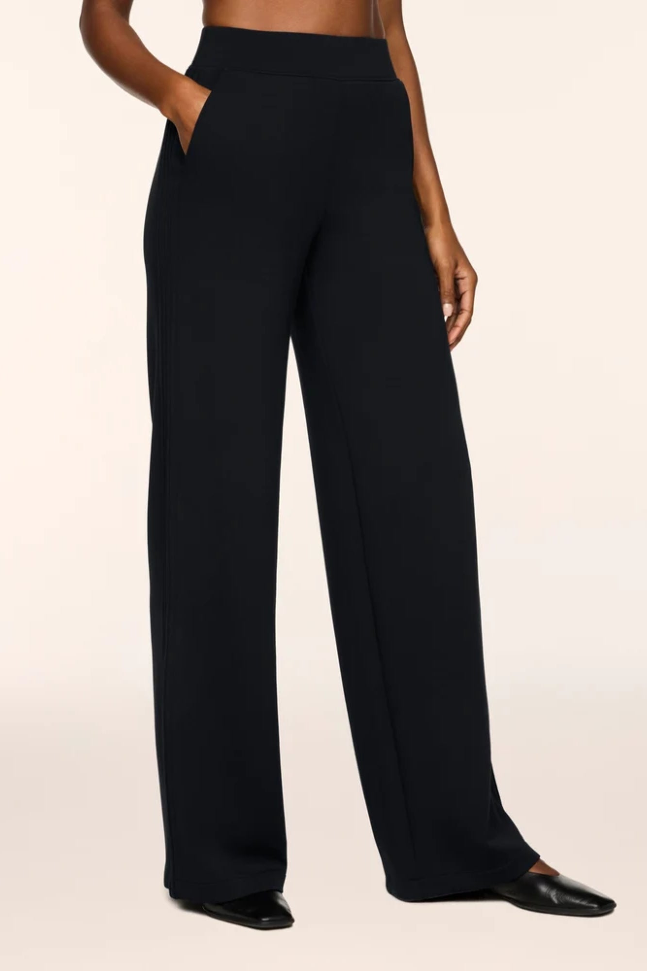 Pintuck Wide Leg