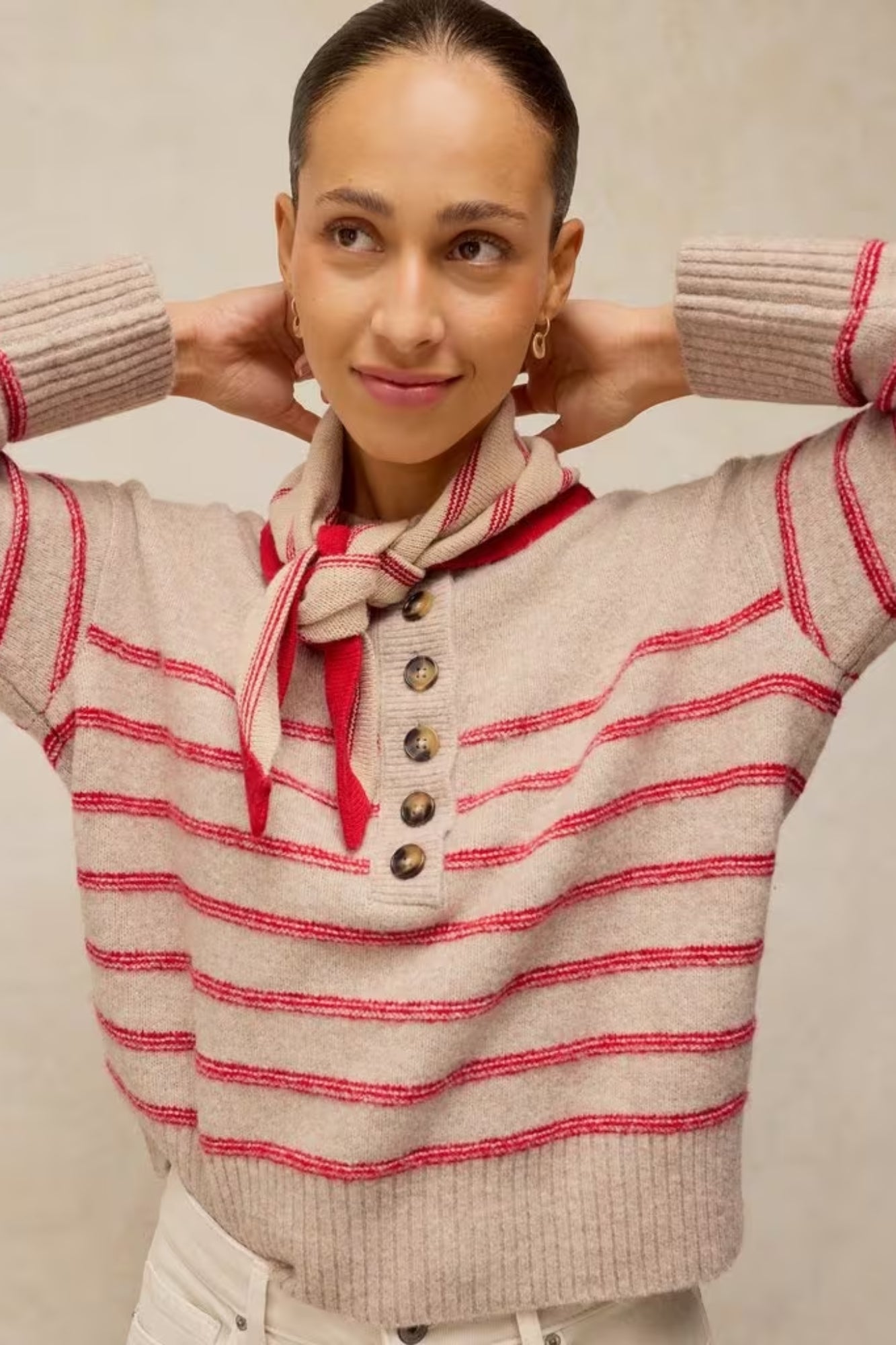 Stripe Henley Jumper