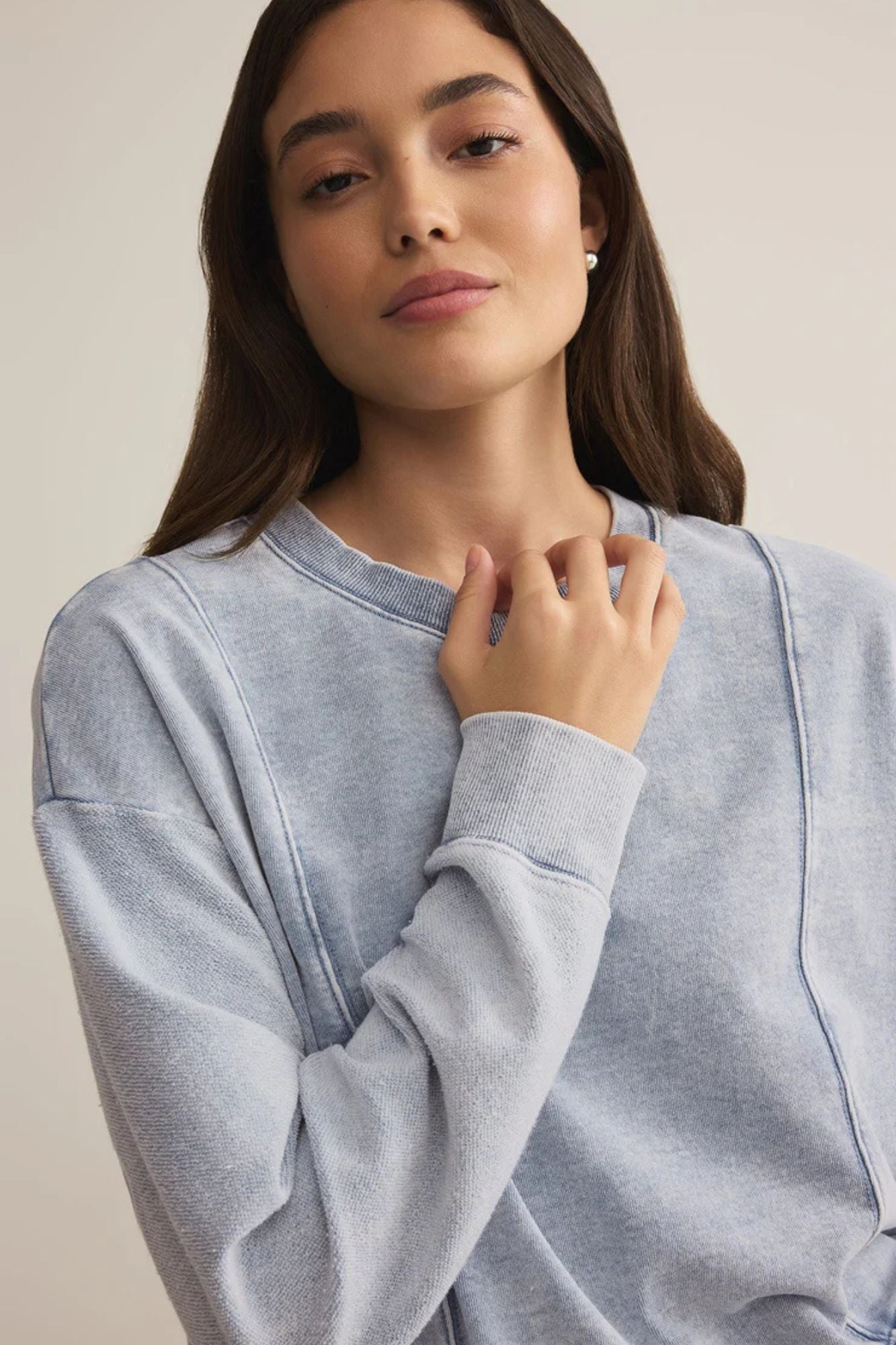 LAX Knit Denim Sweatshirt