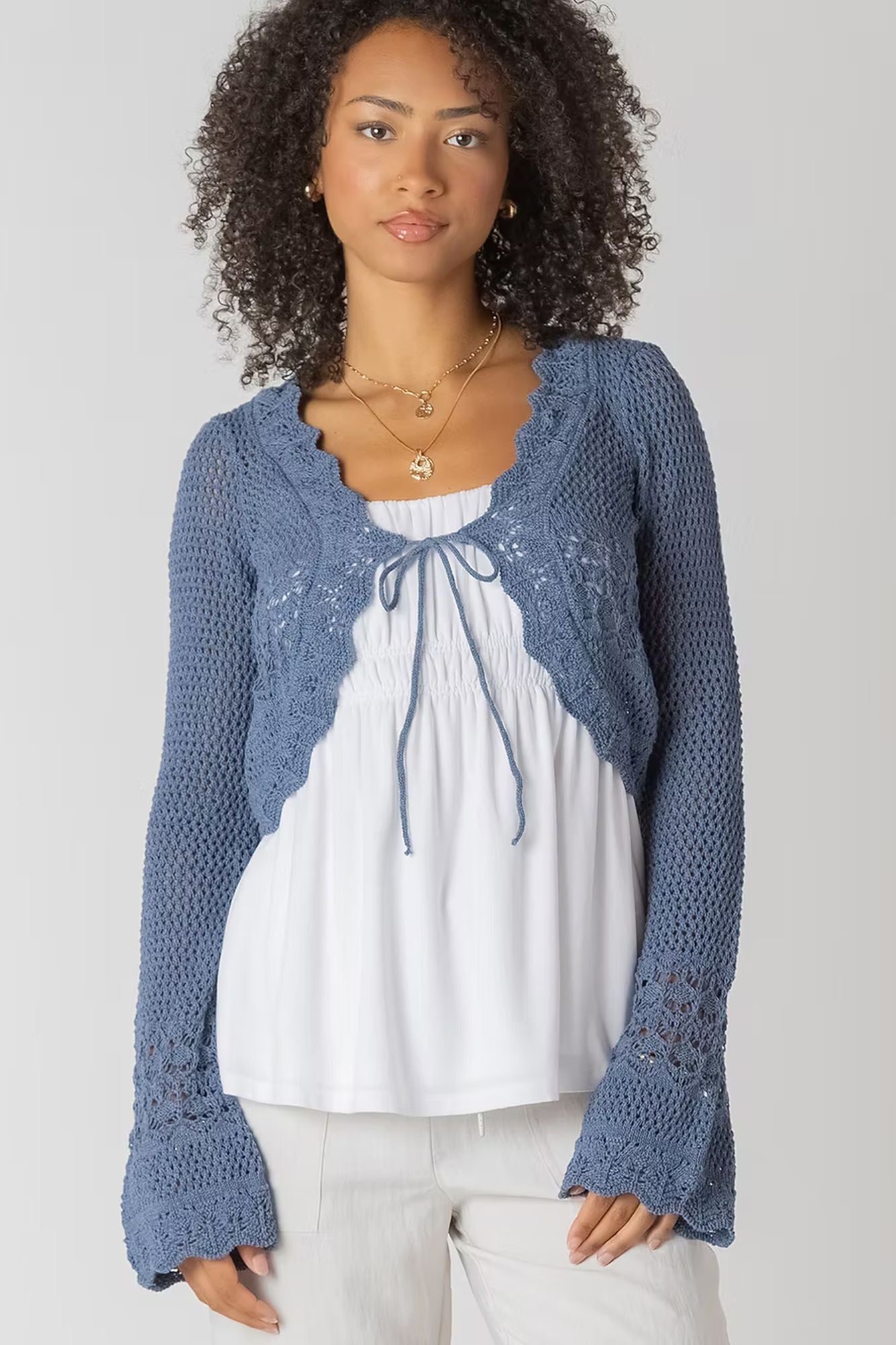 Tie Front Crochet Cardigan