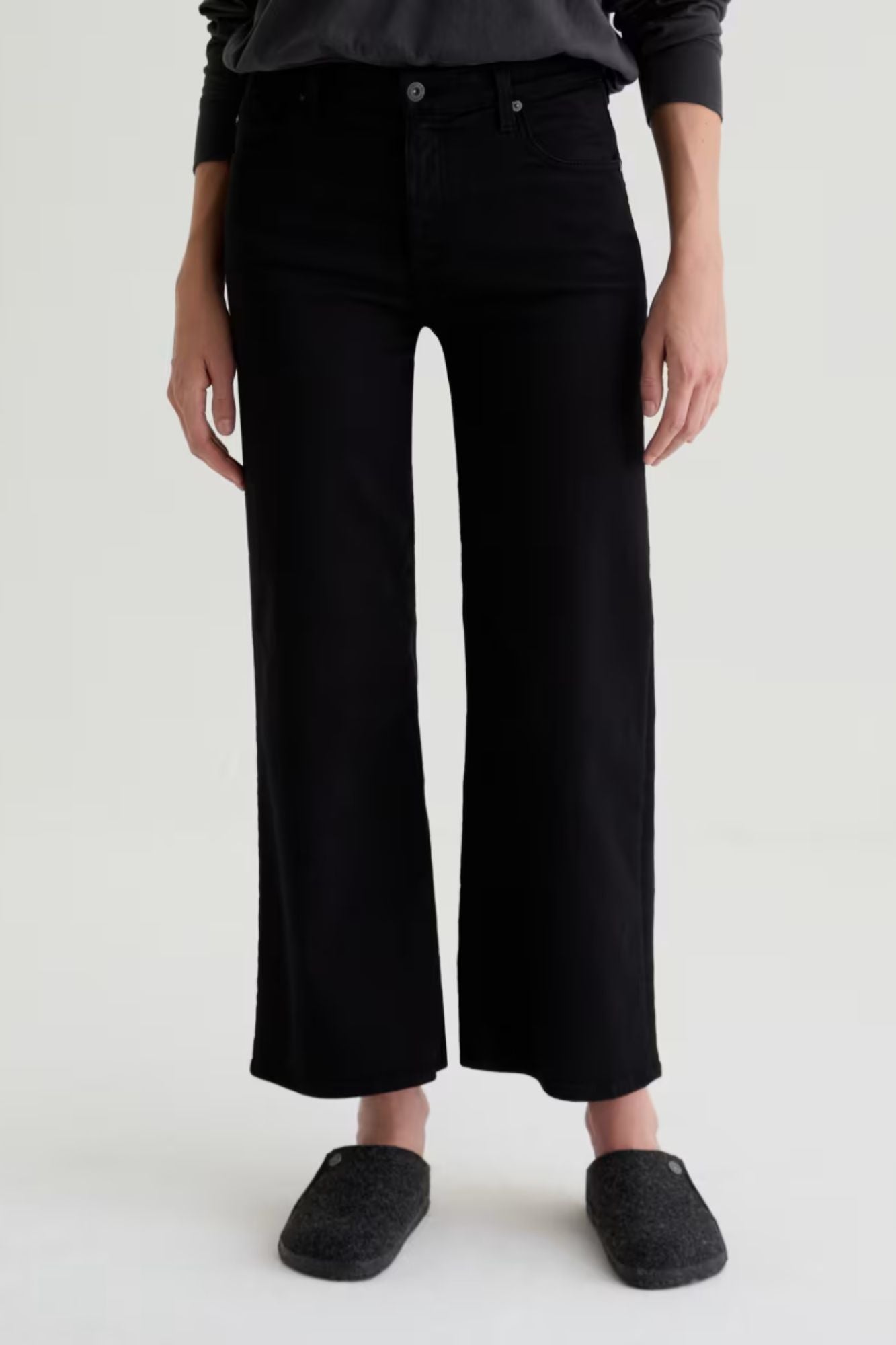 Saige Wide Leg Crop Super Black