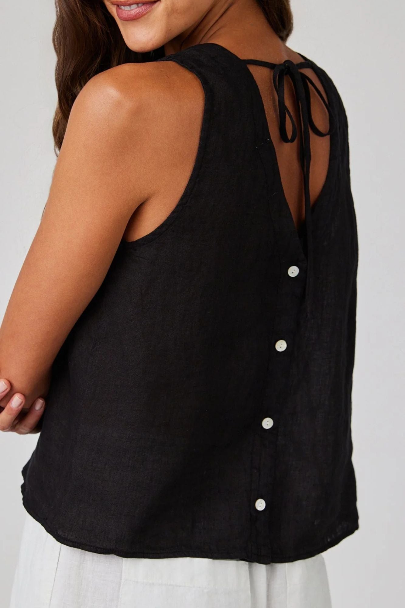 Sleeveless Button Back Top