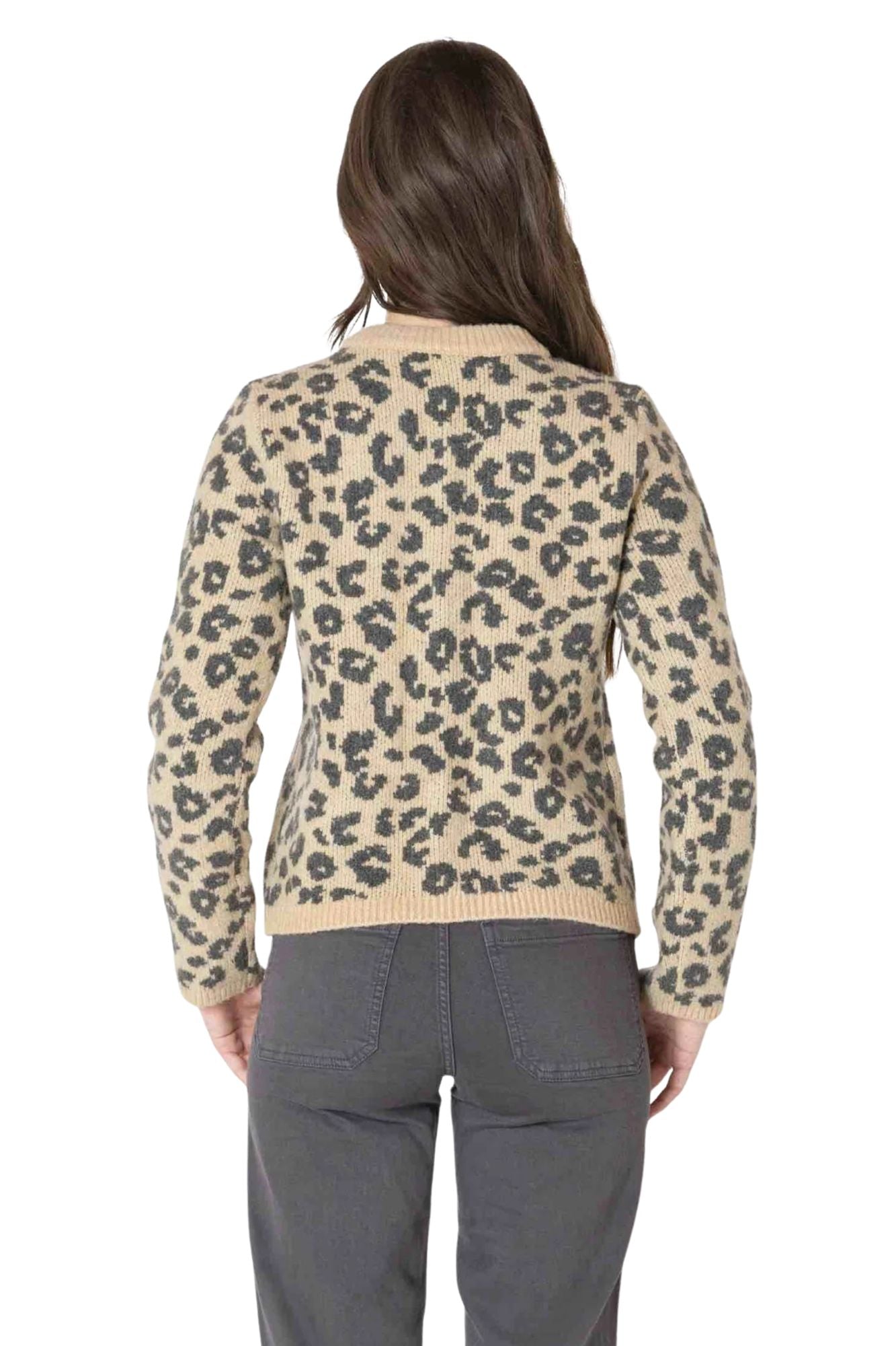 Crewneck Patterned Cardigan