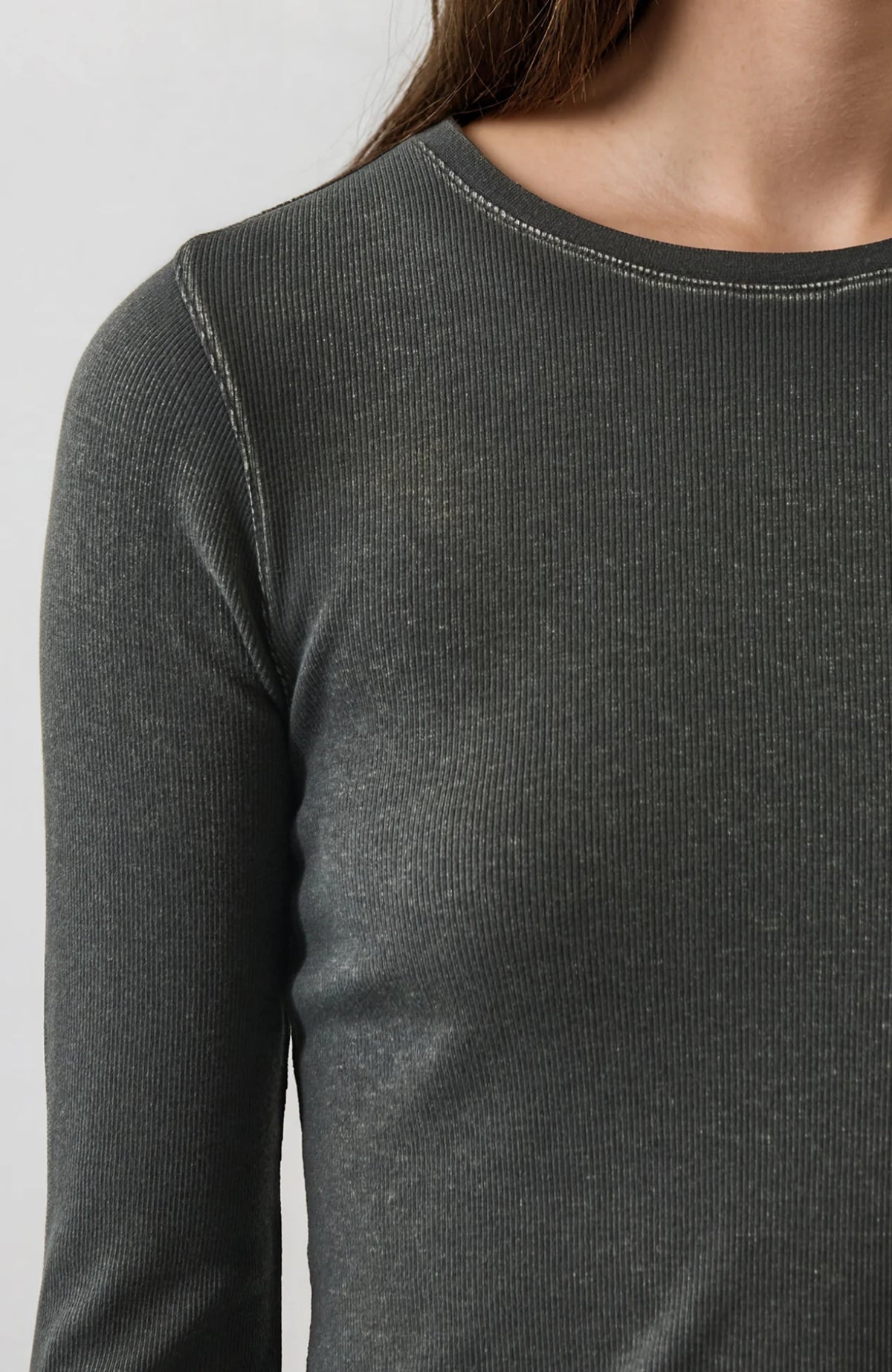 Vintage Washed Stretch Ribbed T-Shirt