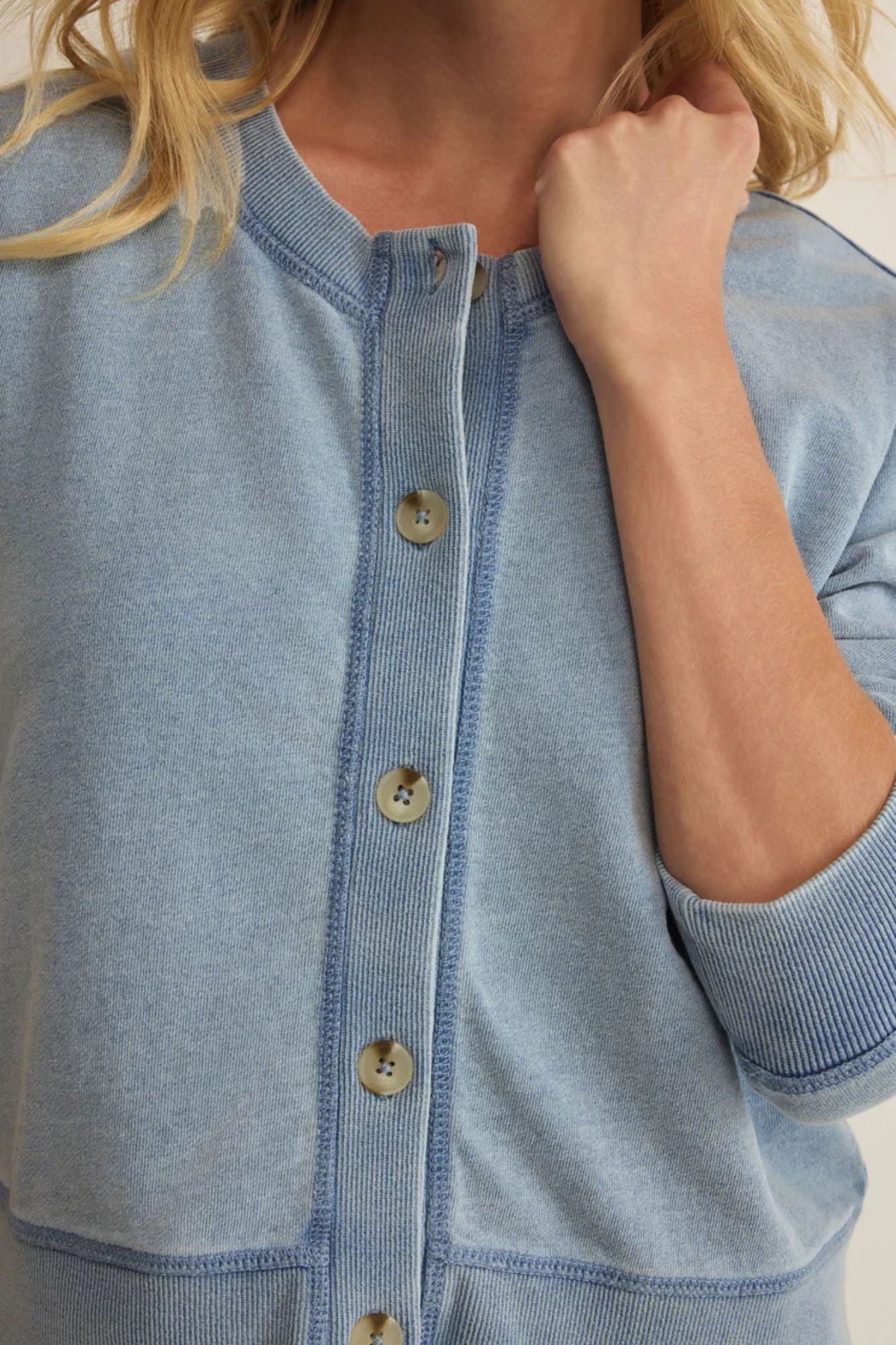 Daily Knit Denim Cardigan